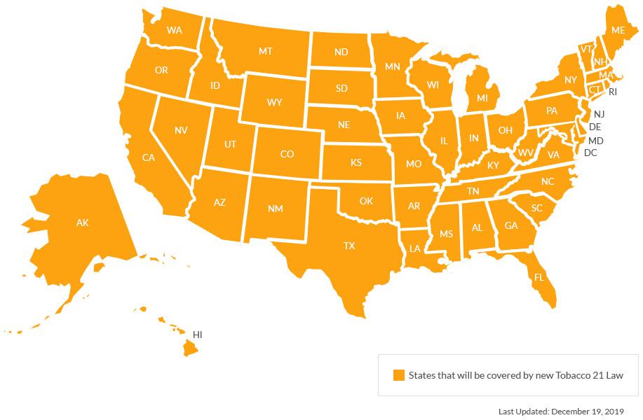 Tobacco buying age by state r/mapporncirclejerk