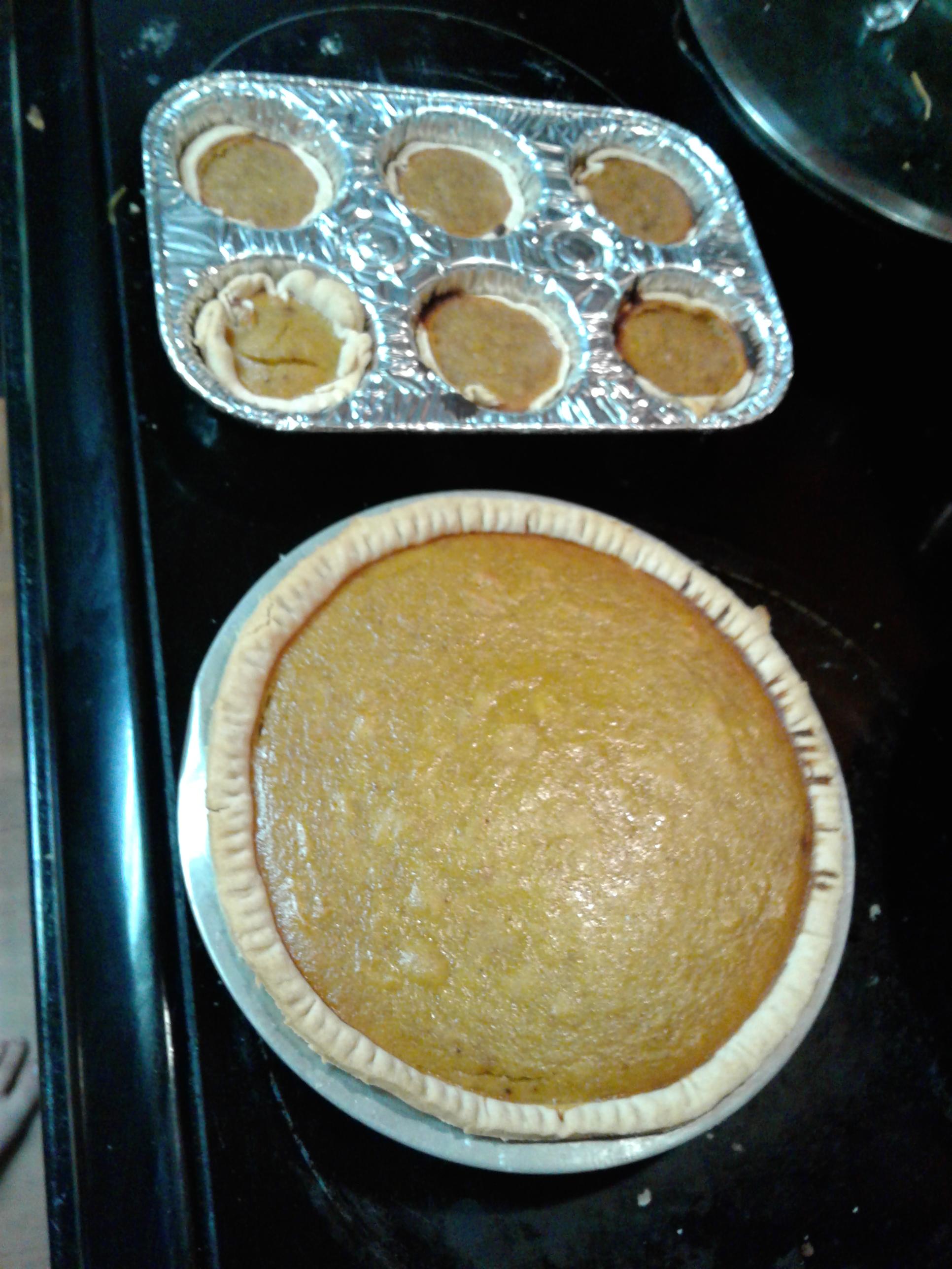 The fruits of my hard labor! From whole pumpkin to pie! First time