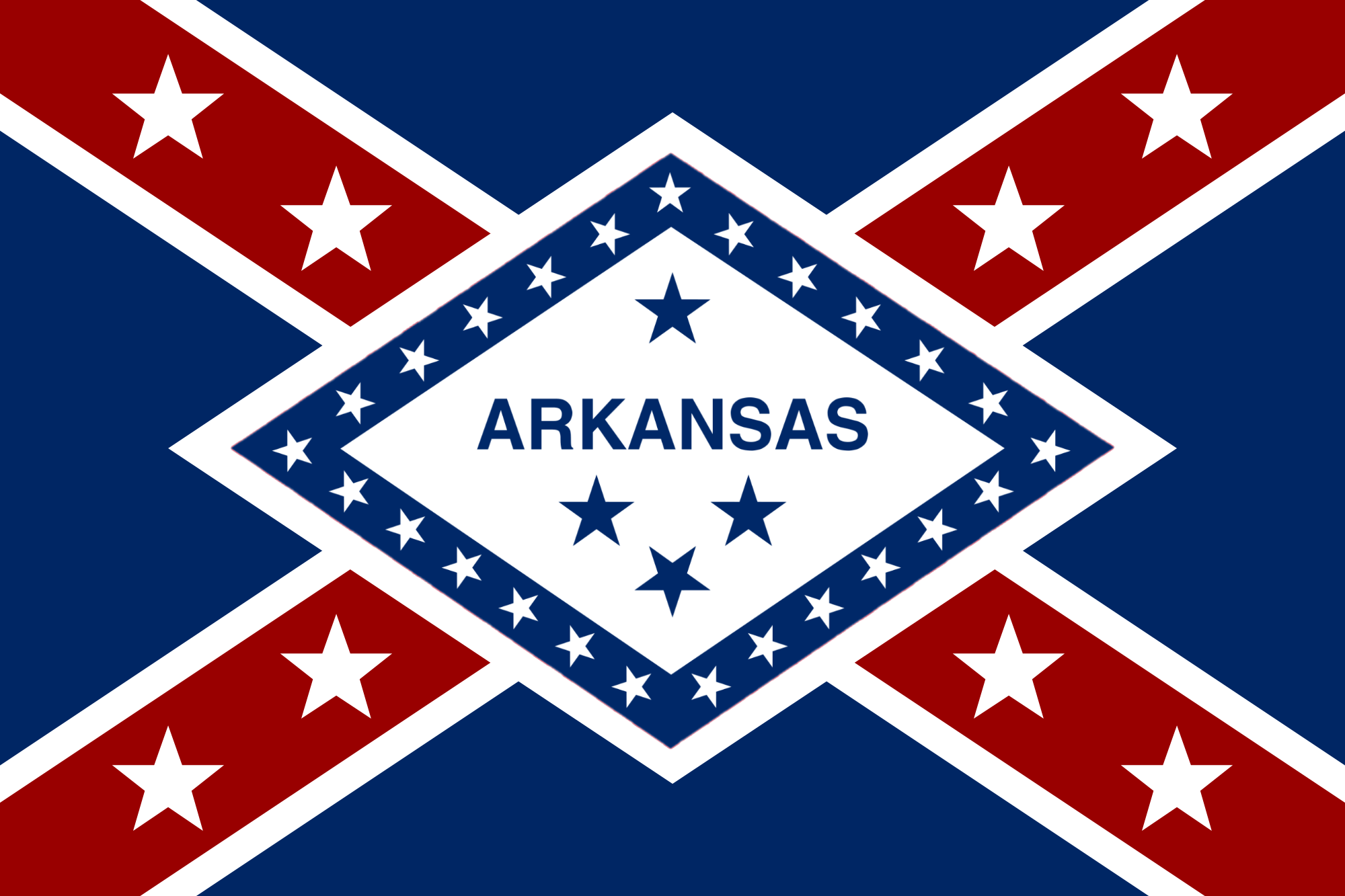 Flag of Arkansas in the Style of the Flag of the Army of the Trans
