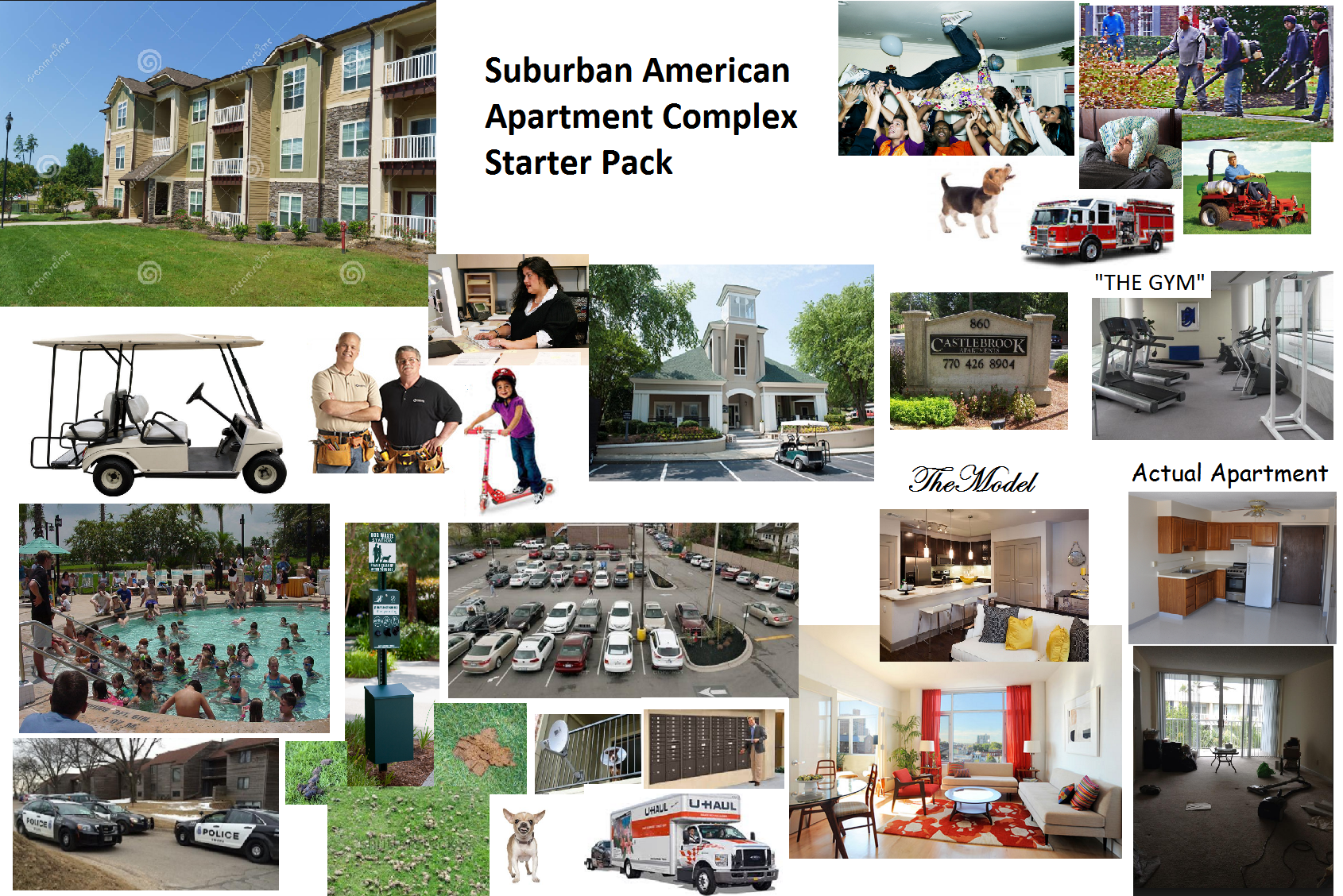 Suburban US Apartment Complex Starter Pack r/starterpacks