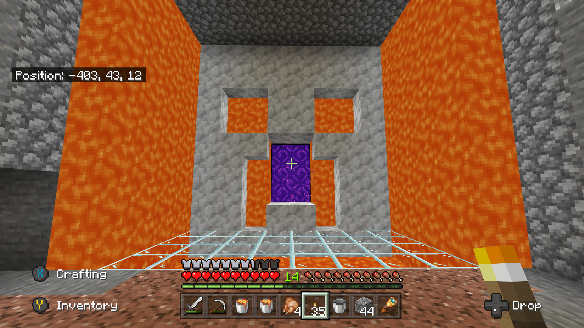 Calcite Creeper Head Lava Portal r/Minecraft