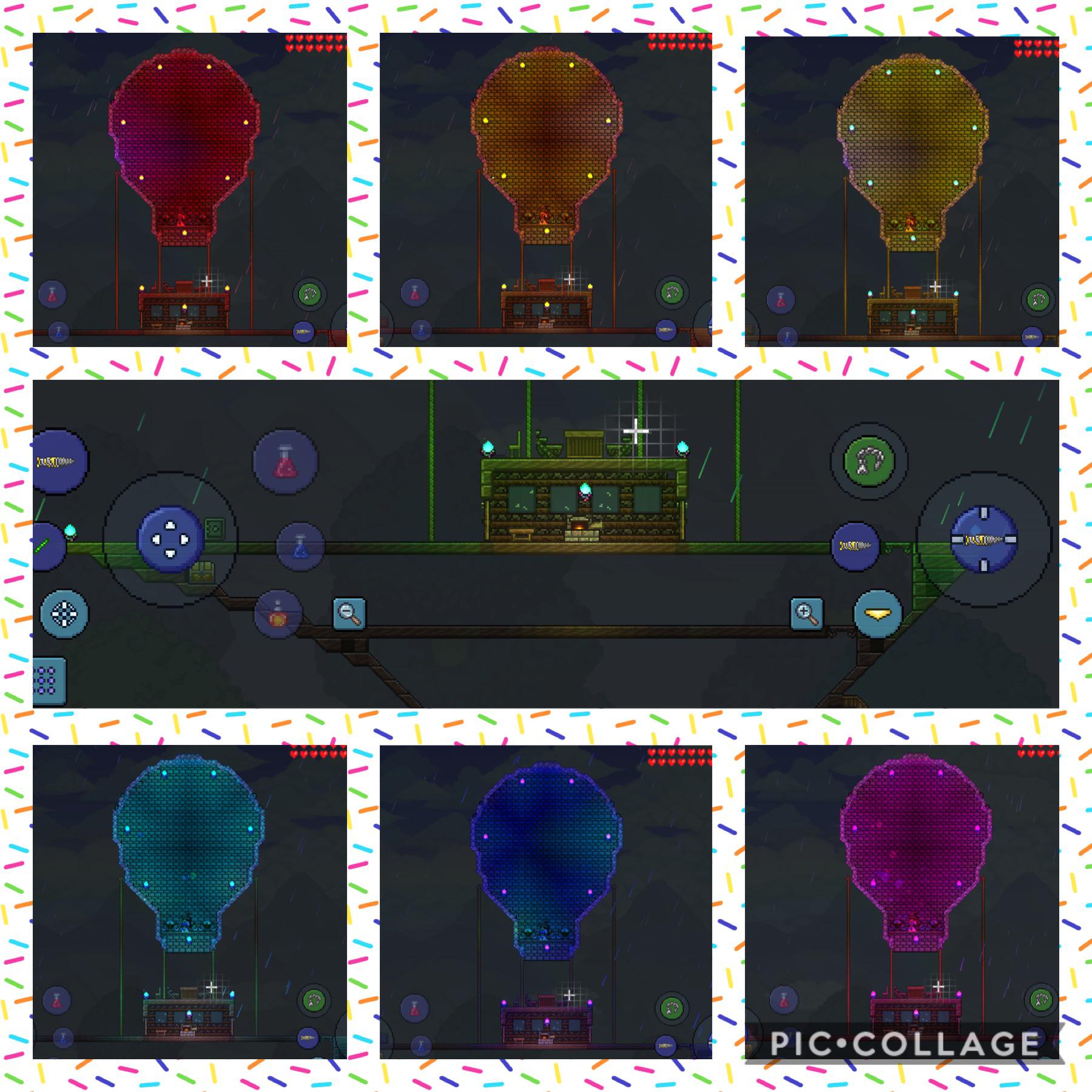 Working on a party time airship. Bubbles for the “hot air” and rainbow