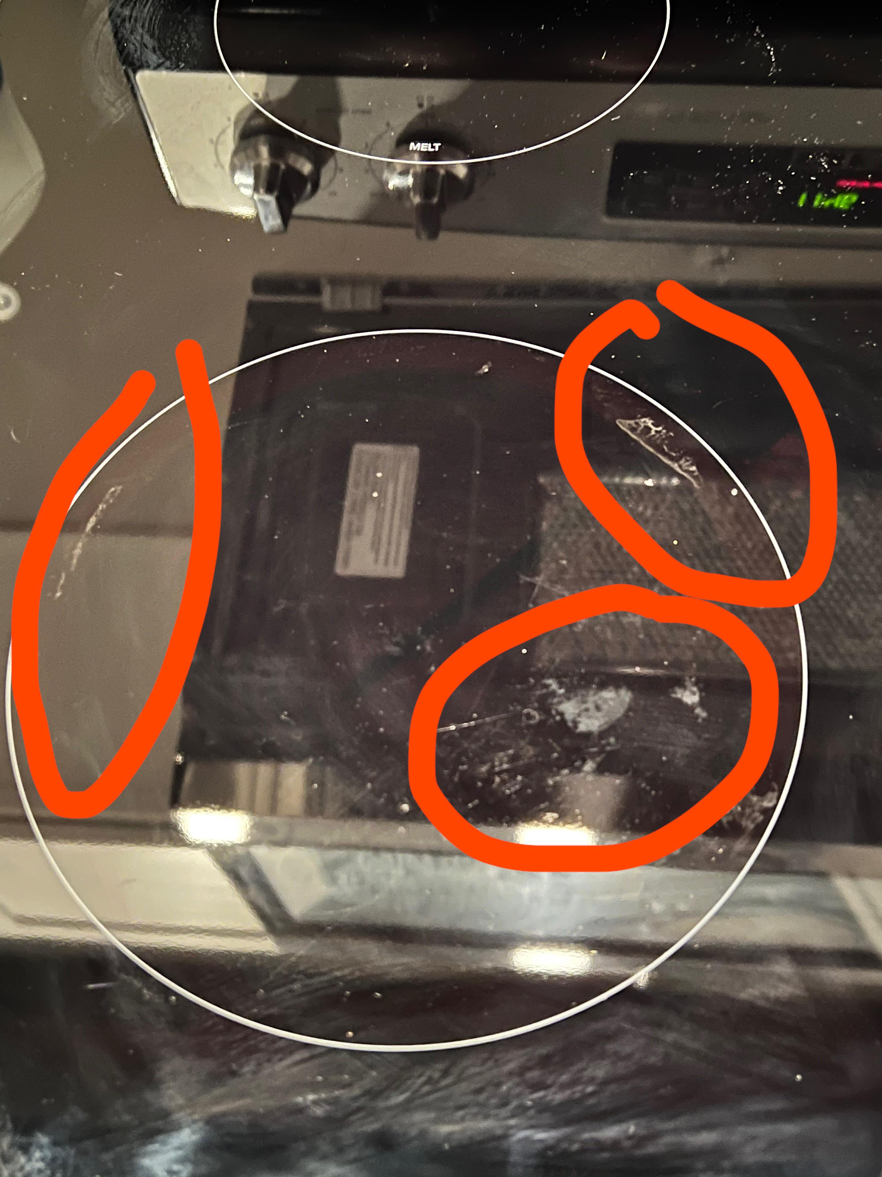 So my glass top oven has these white spots I can’t get off with oven