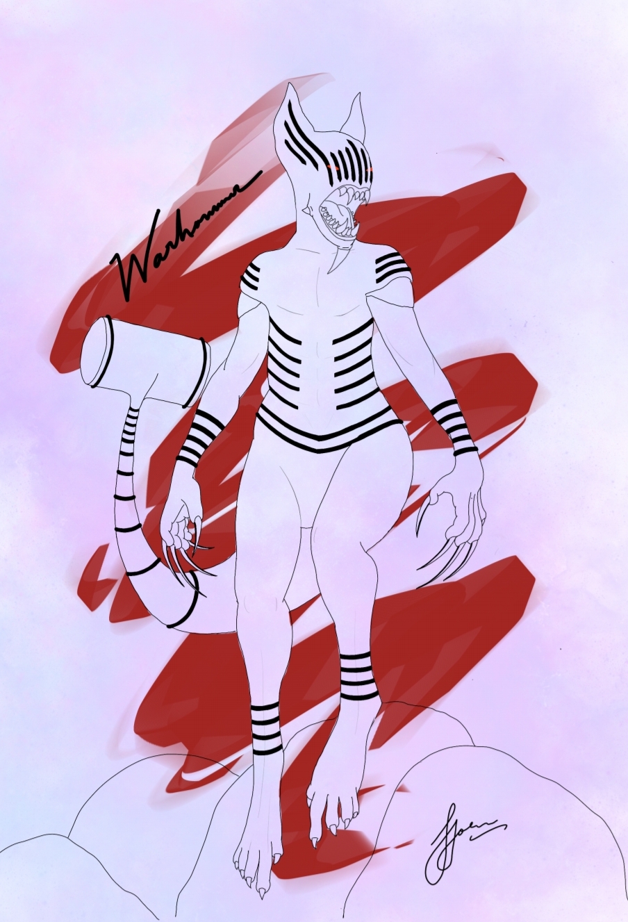 An ancient Warhammer Titan transformed with the spinal fluid of the Jaw