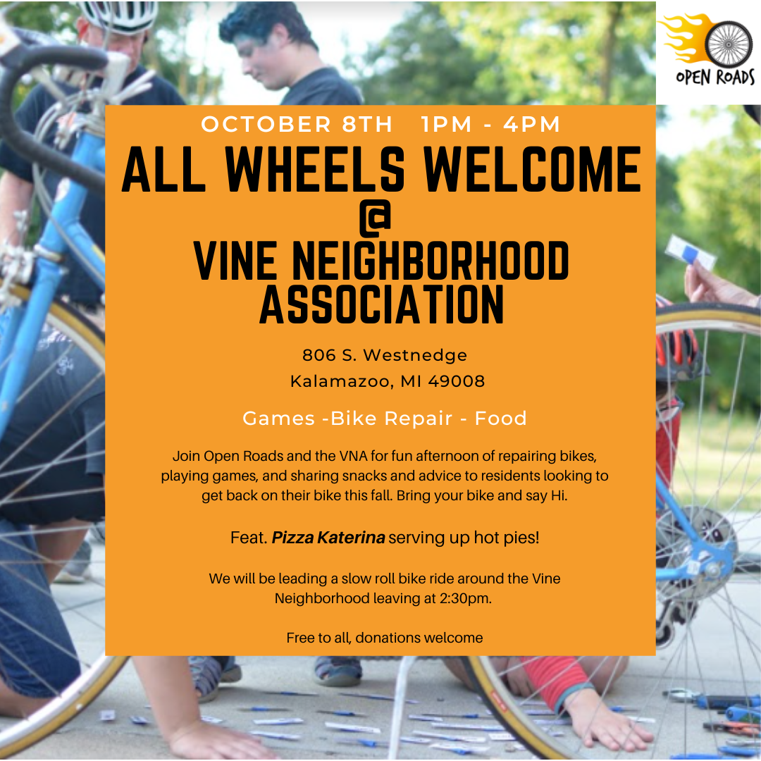 All Wheels is tomorrow from 1pm 4pm at the Vine Neighborhood