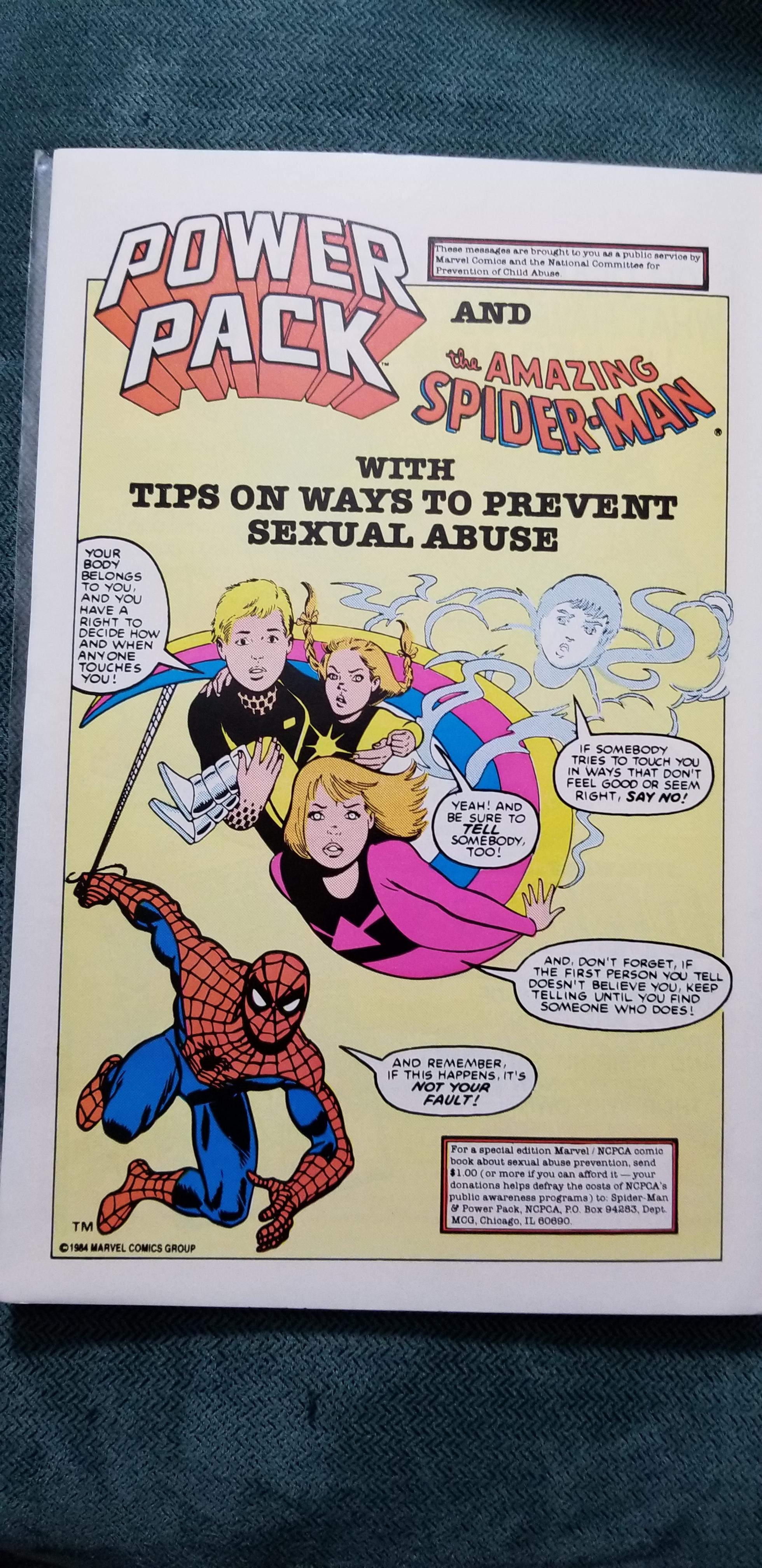 1986 Comic book back cover PSA. I'm glad we were talking about these