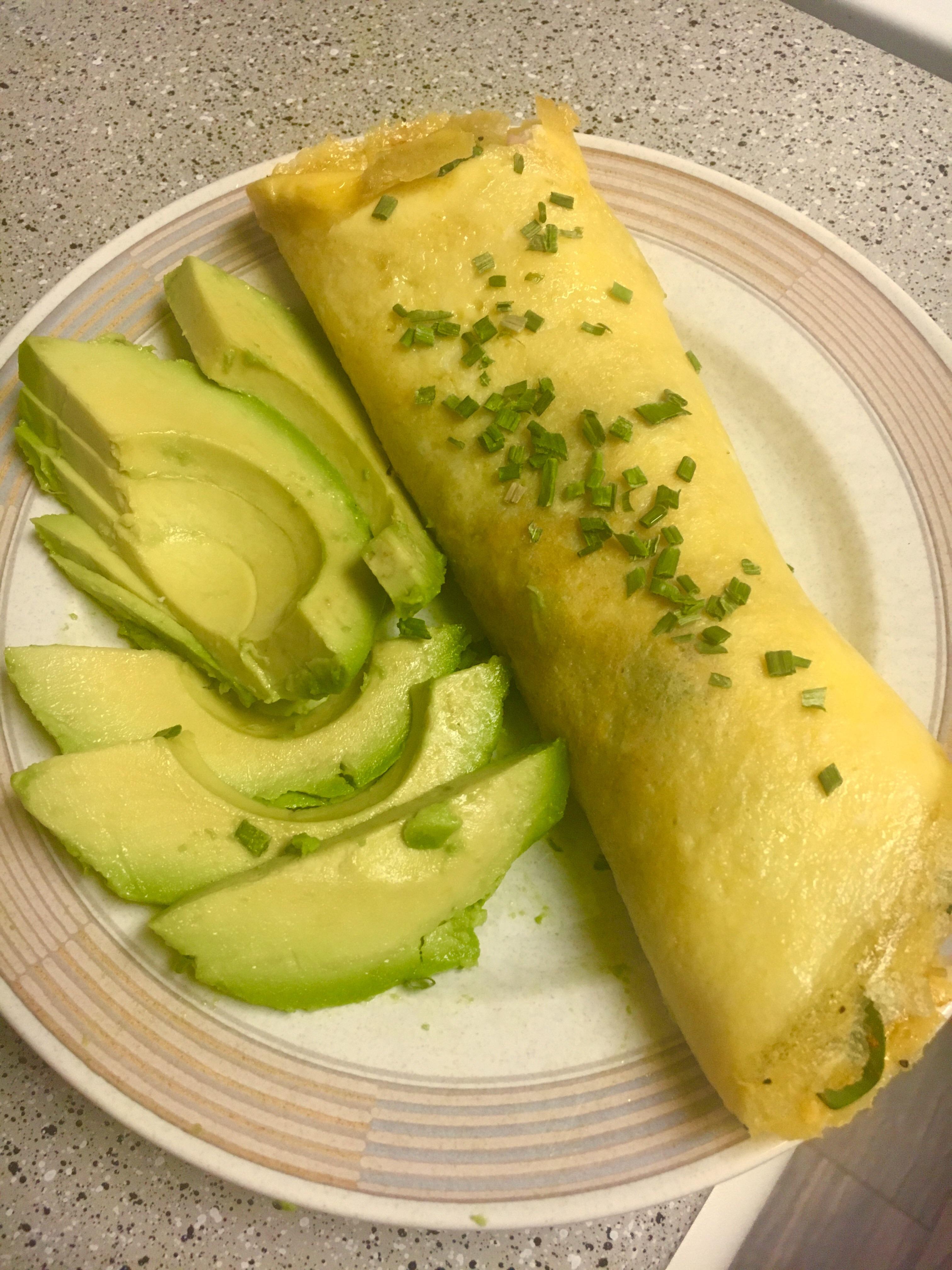 French Style Omelette with Ham, Goat Cheese, and Spinach r/ketorecipes