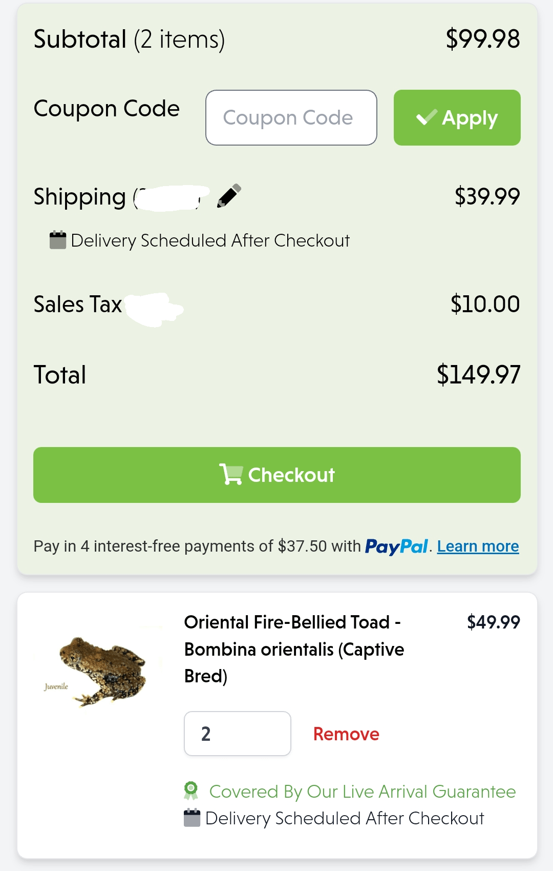 Does anyone have any experiences buying frogs from Josh's frog? r