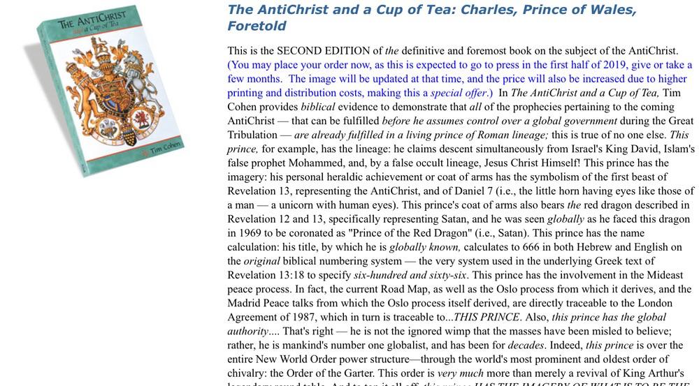 The AntiChrist and a Cup of Tea Charles, Prince Of Wales
