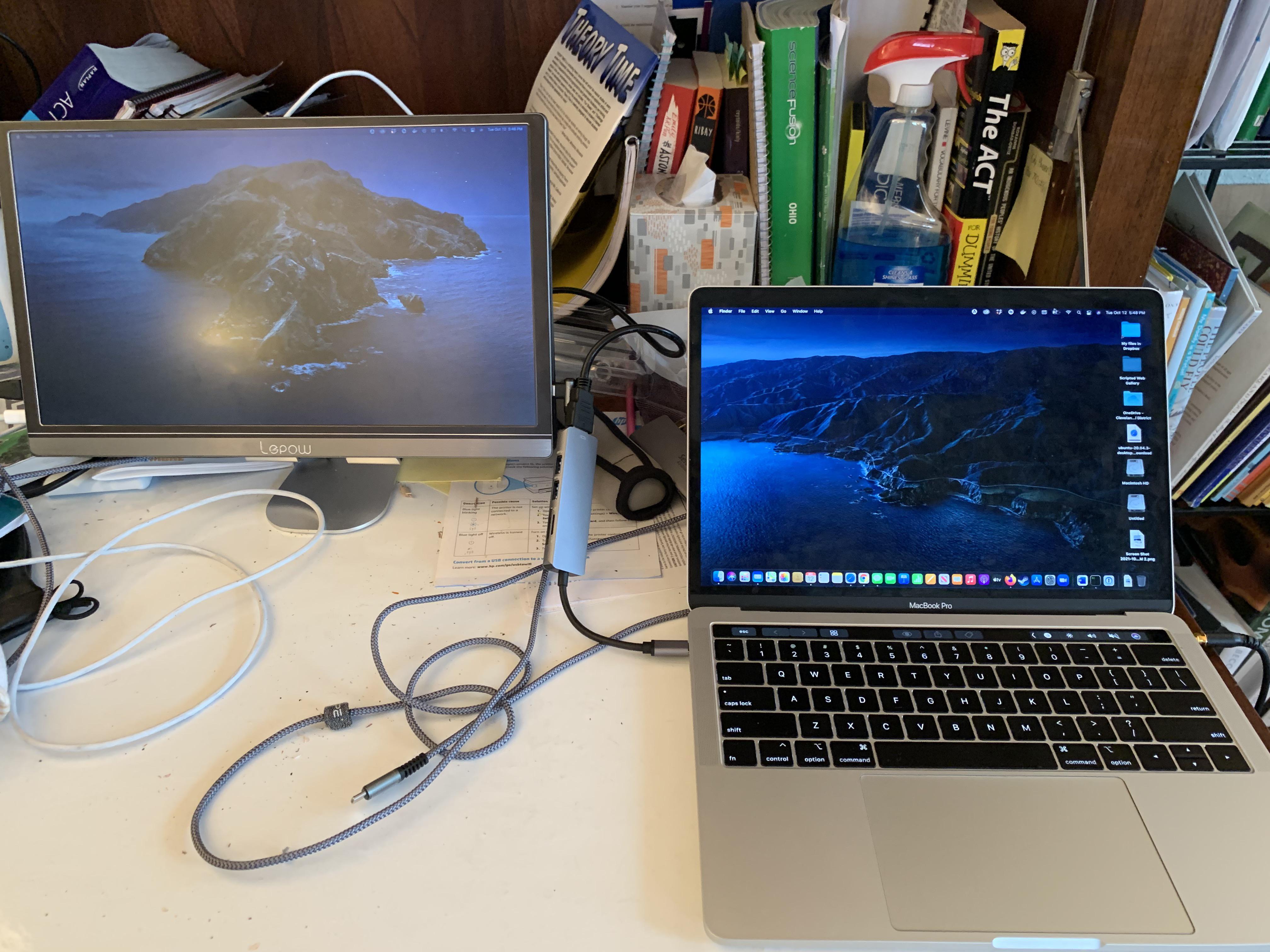 MacBook Pro battery drains when plugged into HDMI for external monitor