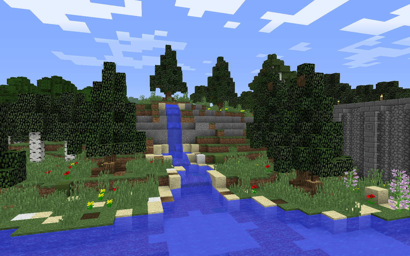 Waterfall I made r/Minecraft