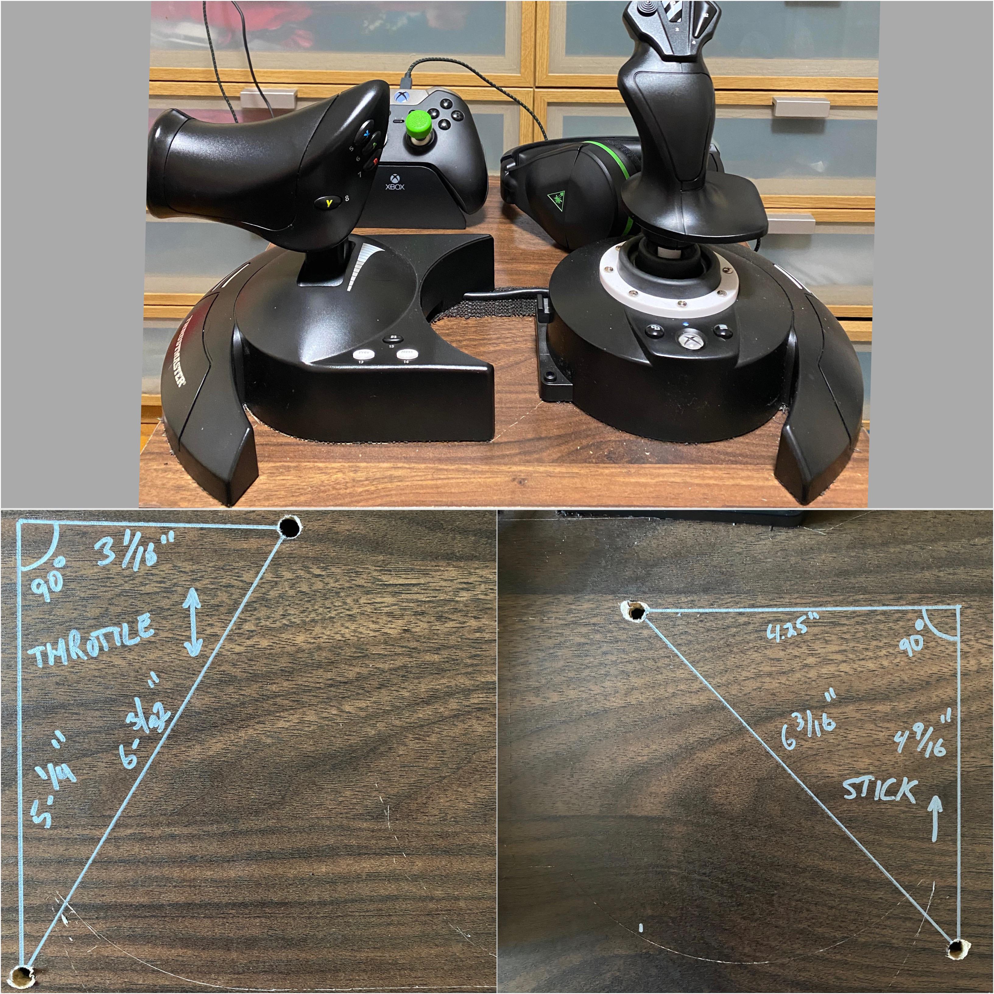Thrustmaster Tflight Hotas One / Four / X Mounting Template : R/Hotas