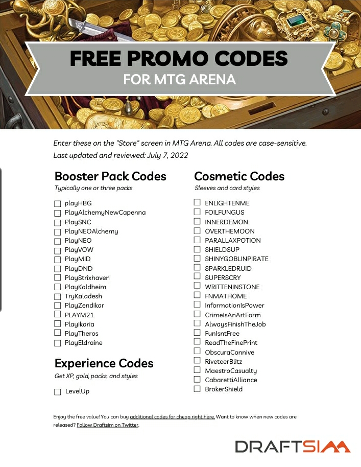 Free Promo Codes! Some have expired and no longer work. Many are still