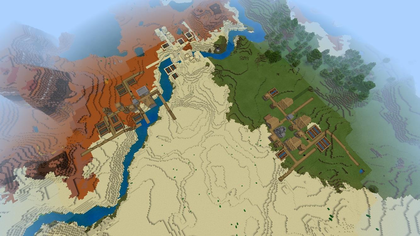 2 Mesa Village Spawn Seed+Mesa Temple and 3 Villages! Seed and