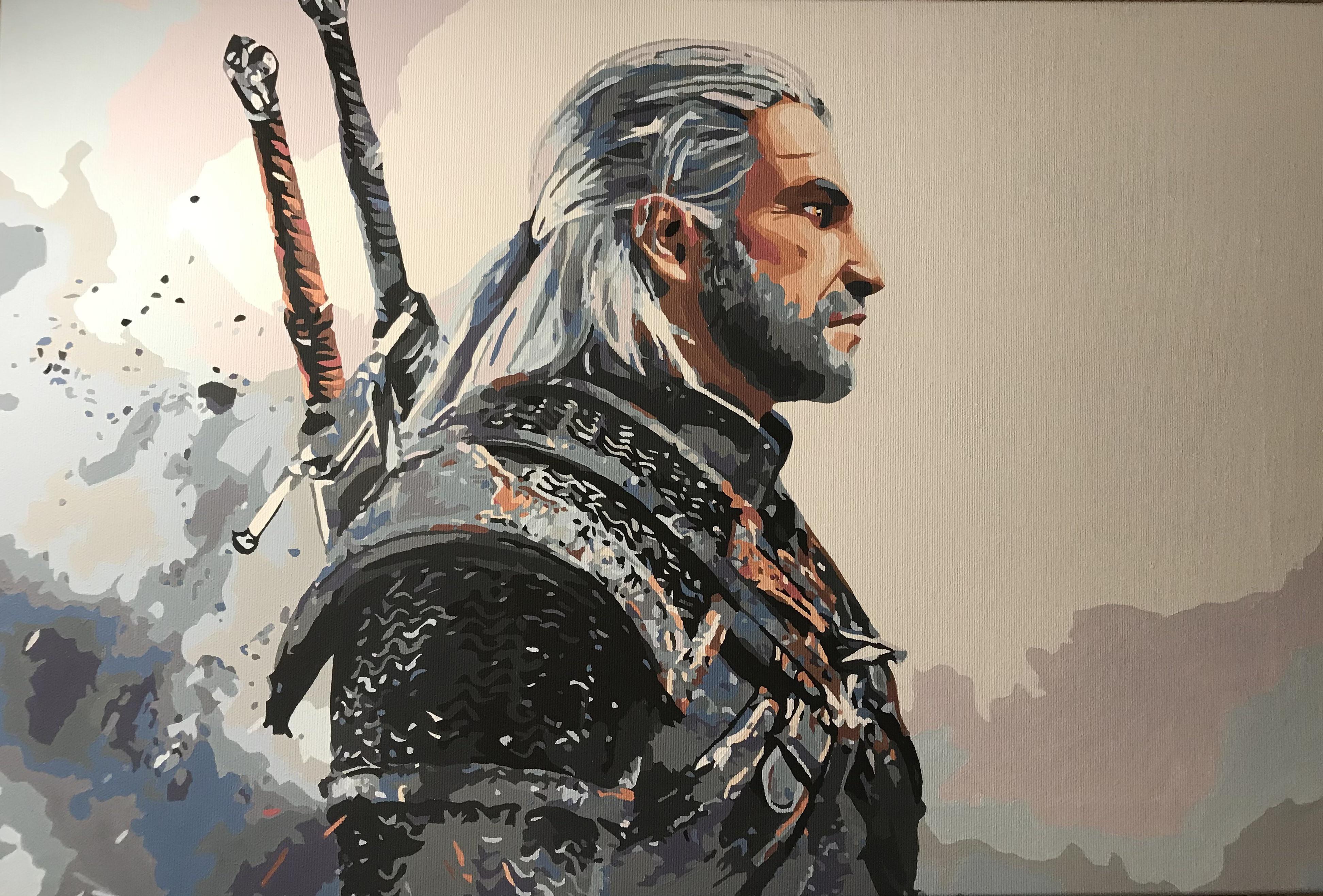 I finally finished this Witcher painting, can’t wait to hang it in the
