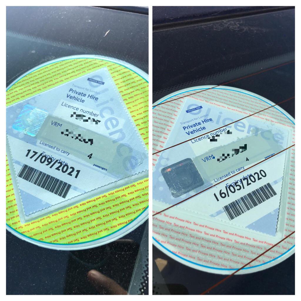 London Private Hire Vehicle licences start off fluorescent green/yellow