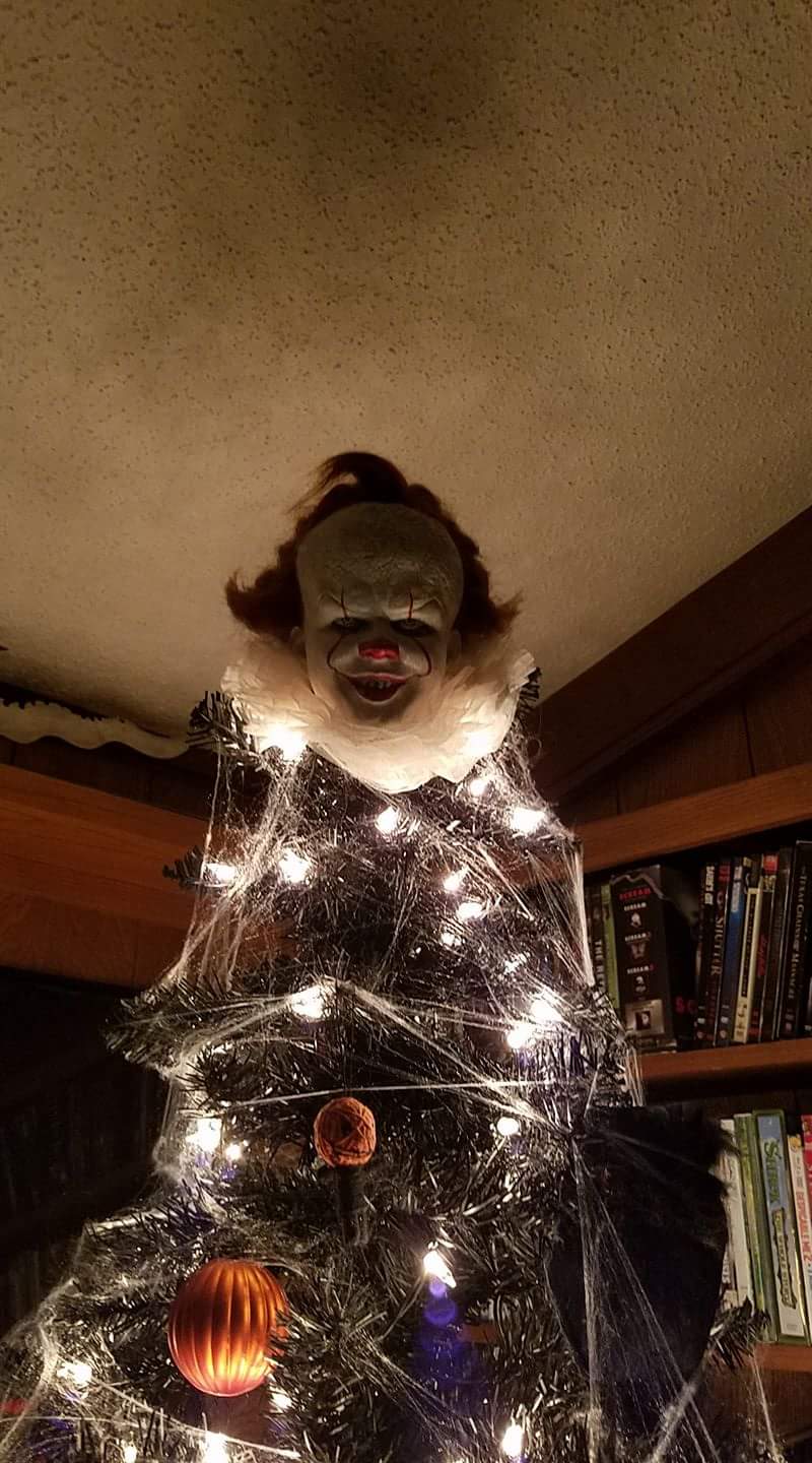 Every year in september our Halloween/christmas tree goes