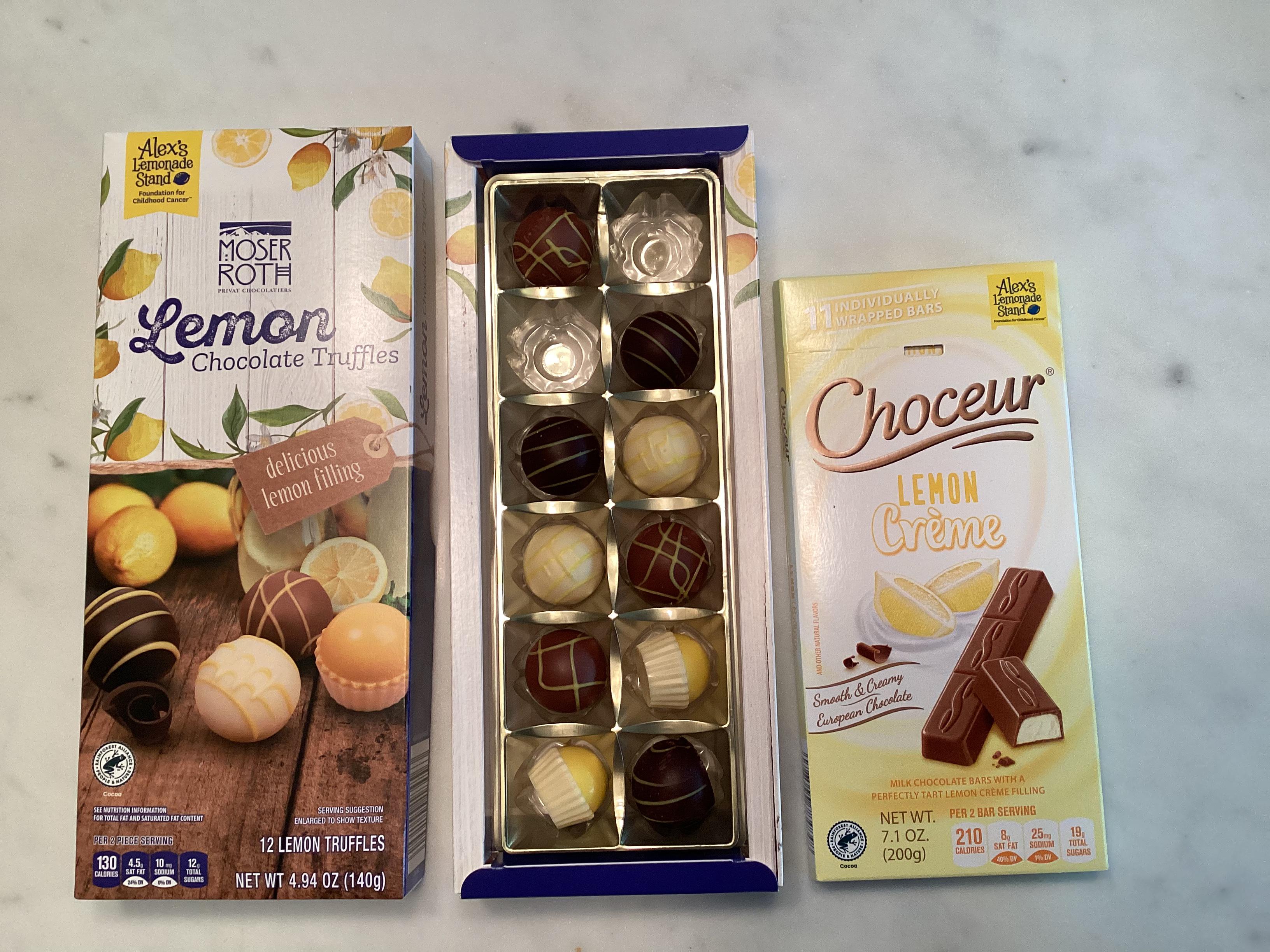 Moser Roth Lemon Chocolate Truffles & Lemon Creme filled chocolates