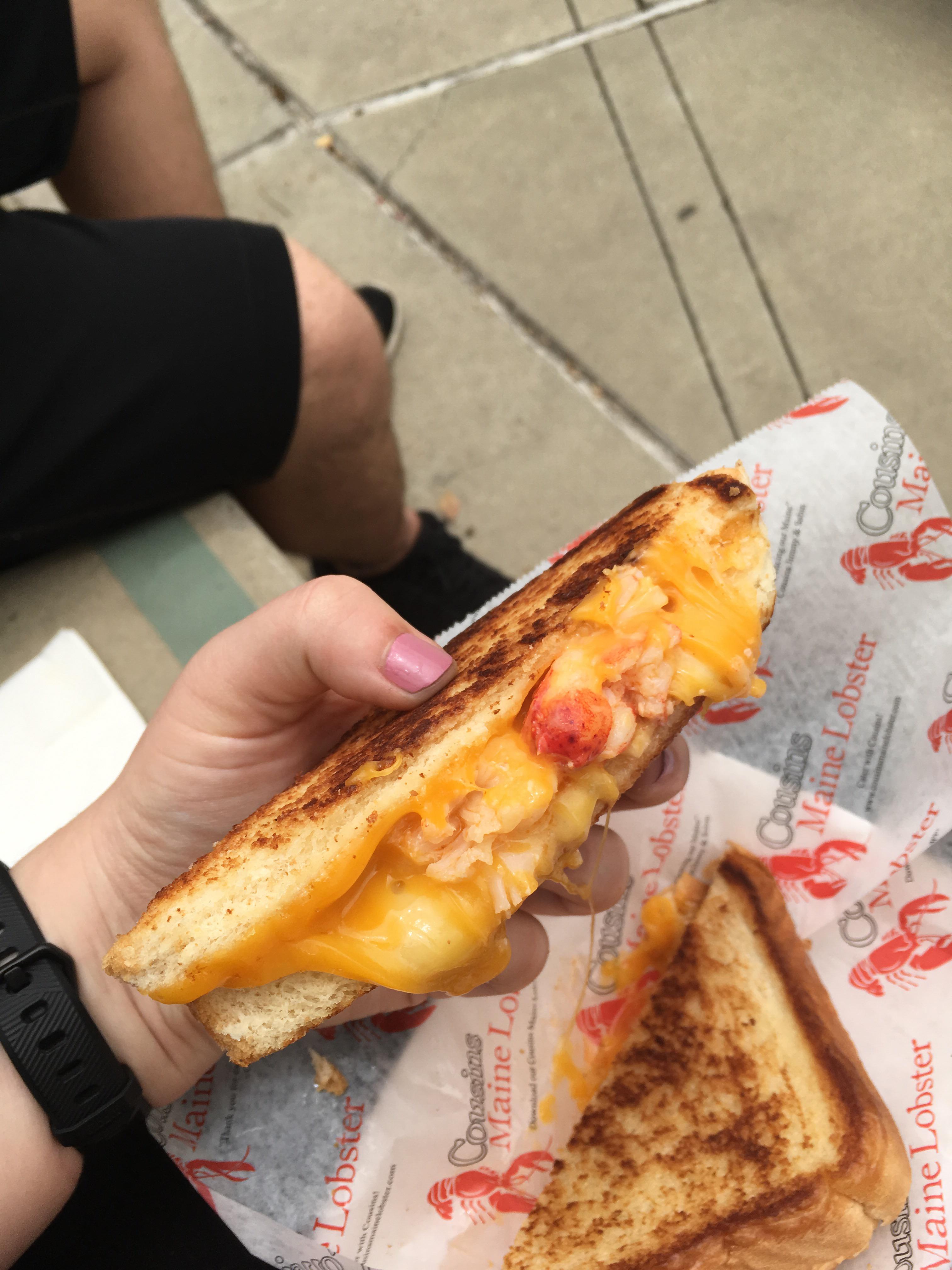 Lobster grilled cheese from Cousins Maine Lobster 🦞 r/grilledcheese