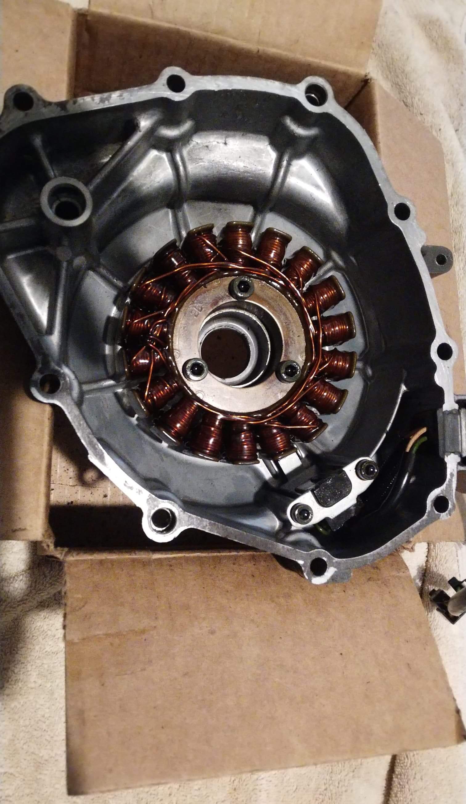 Spent the morning clean the clutch cover gasket off. This is the before pic. r/sv650