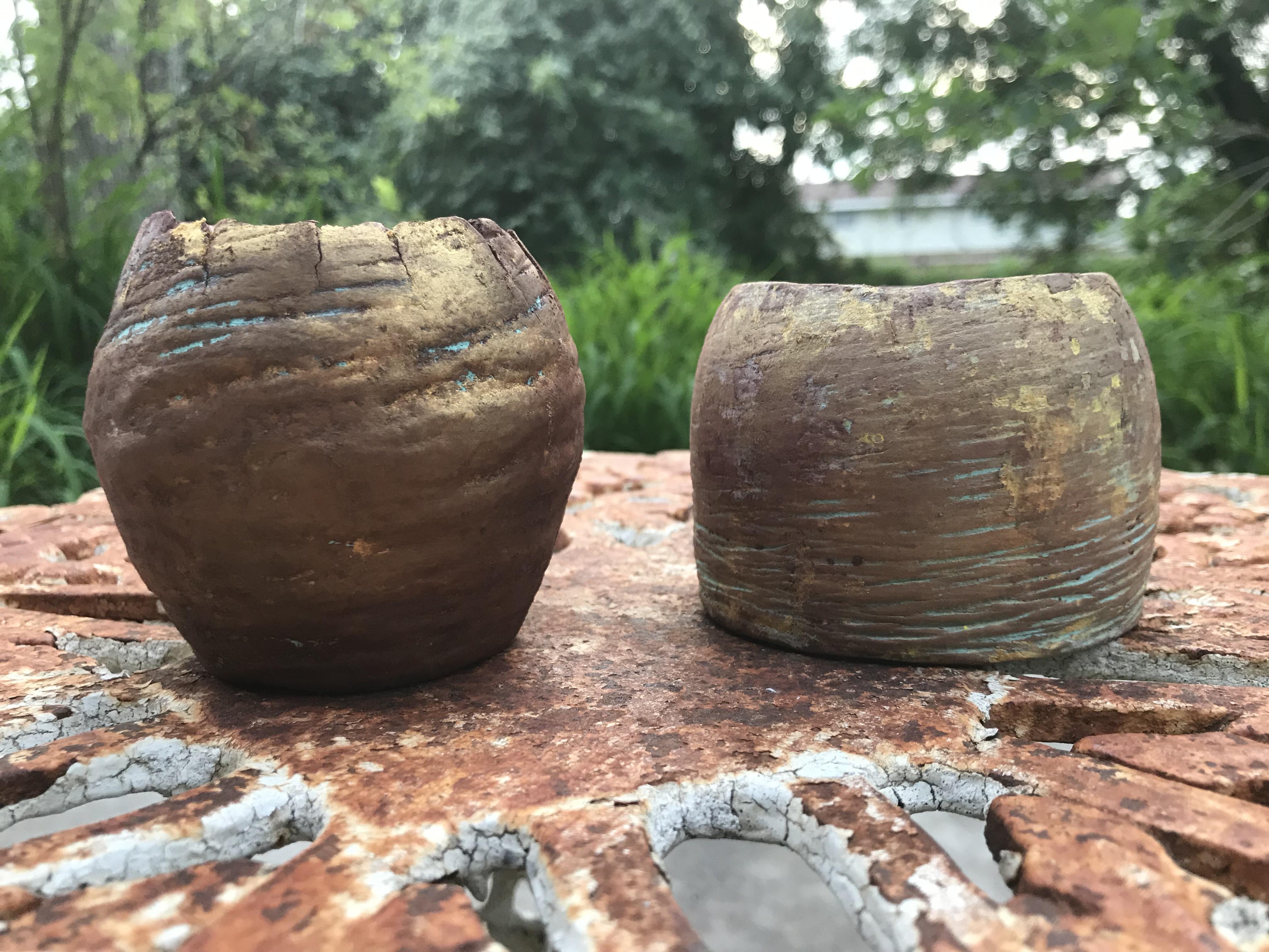 Handmade Incense Bowls made out of Red earth clay coated in mineral pigment, oxide, and mica
