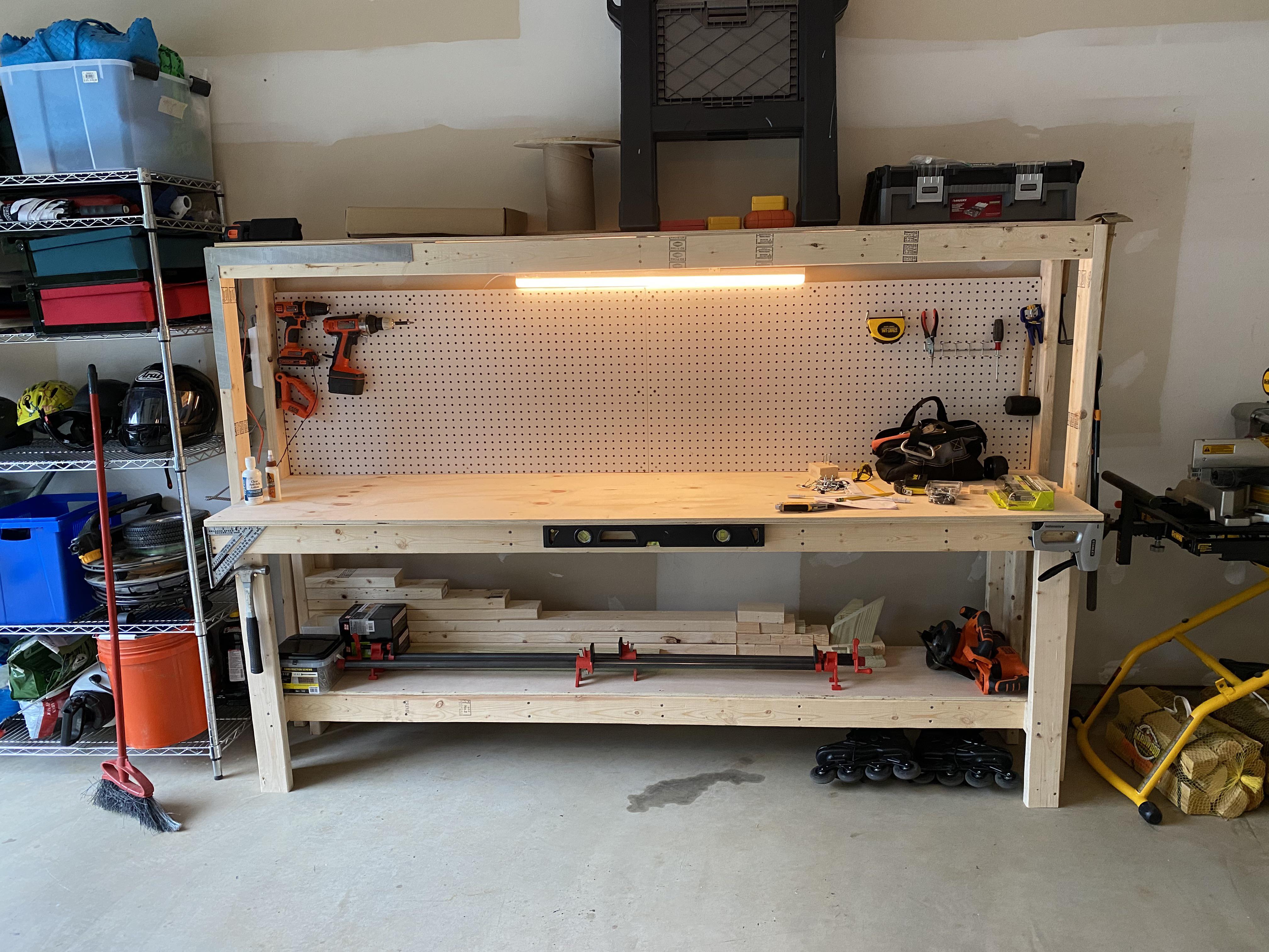 Workbench With Pegboard
