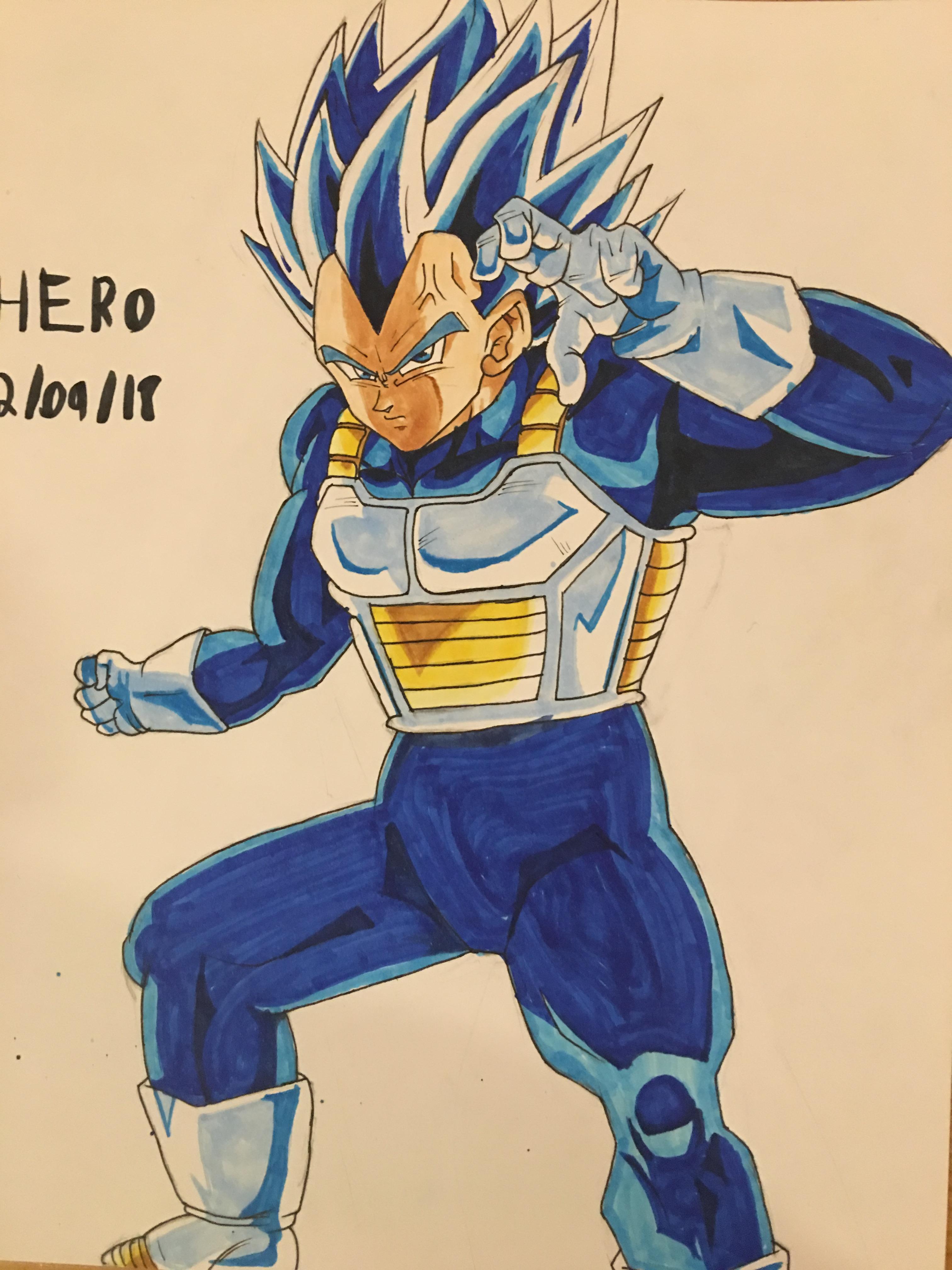 My Super Saiyan Blue Evolution Vegeta FanArt! r/dbz
