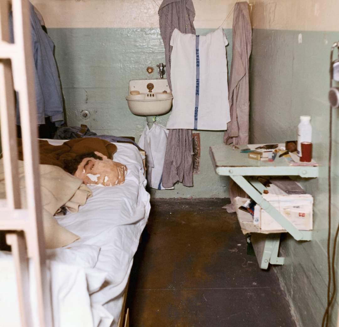 Frank Morris’s prison cell is photographed after his infamous escape