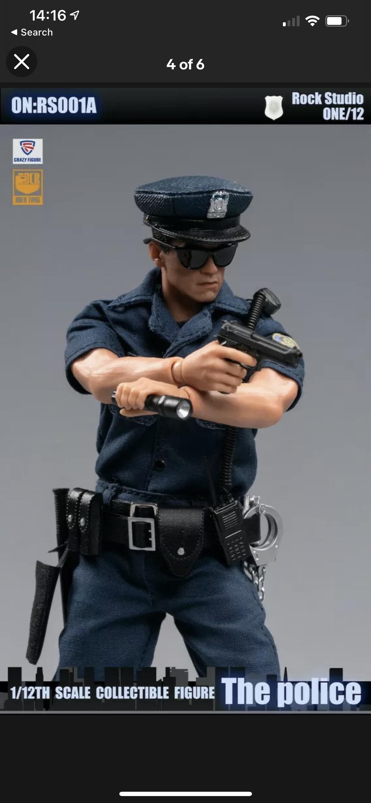 Can anyone help me find a 1/12 or 67” police officer action figure? I