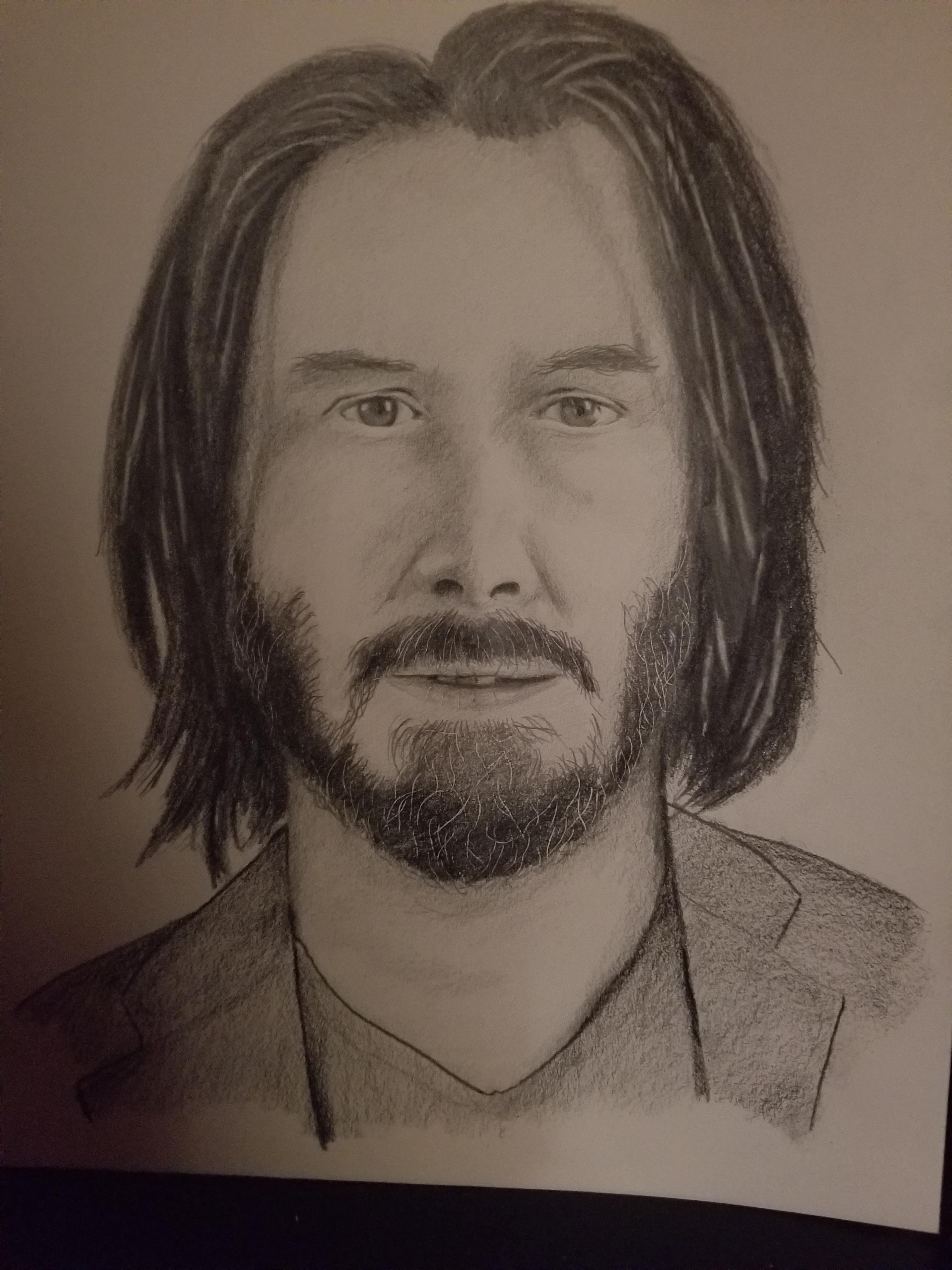 My Attempt At A Keanu Reeves Portrait Recently Got Back Into Drawing