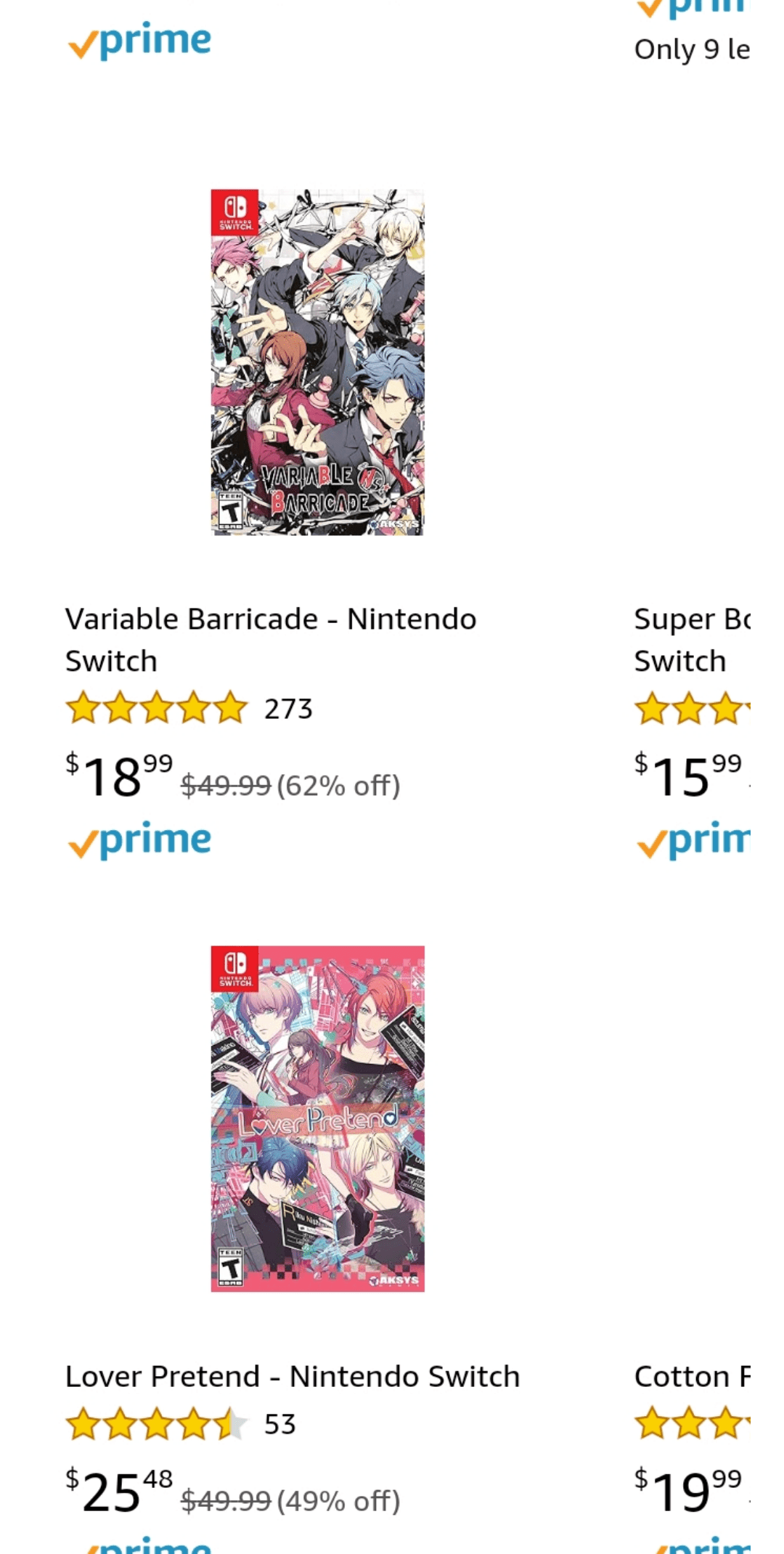 Amazon Black Friday Slaes r/otomegames