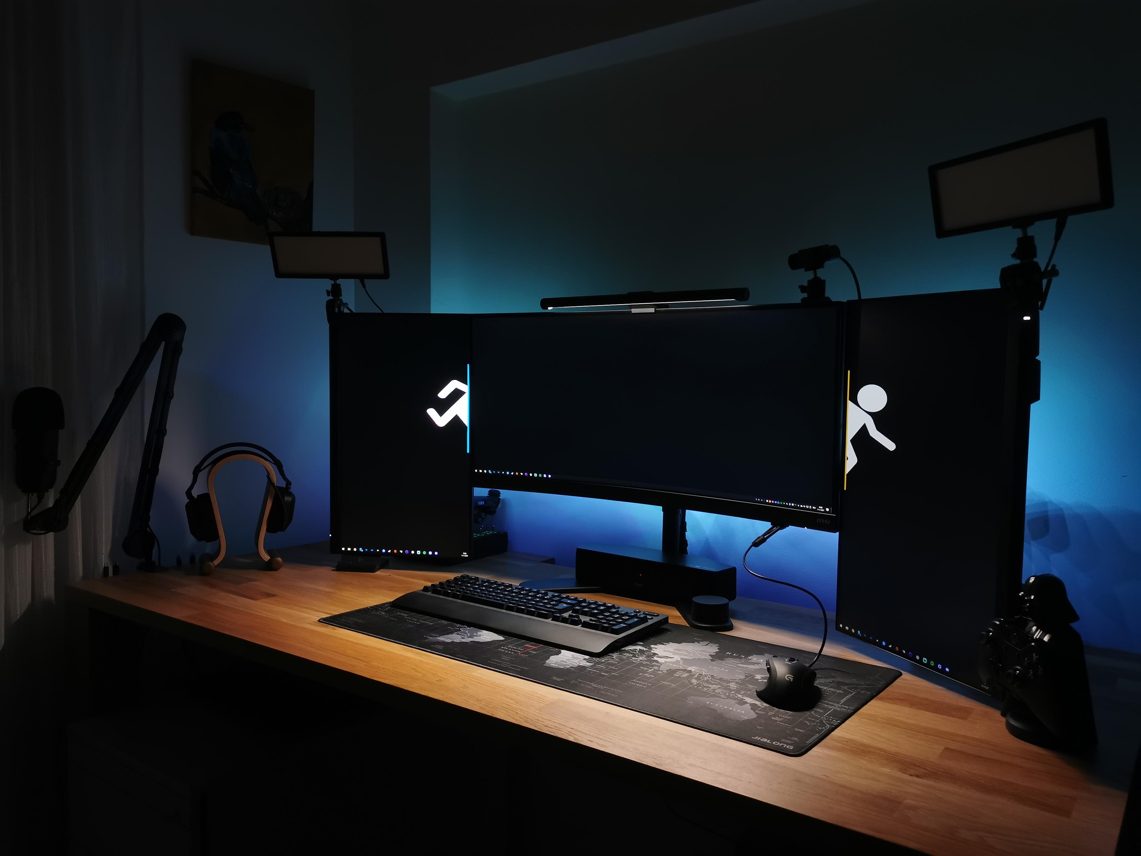 My working/streaming/gaming/photo editing setup. ultrawidemasterrace