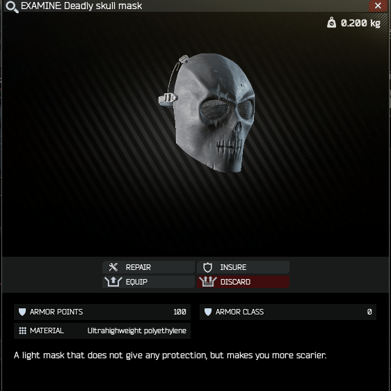 Deadly Skull Mask r/EscapefromTarkov