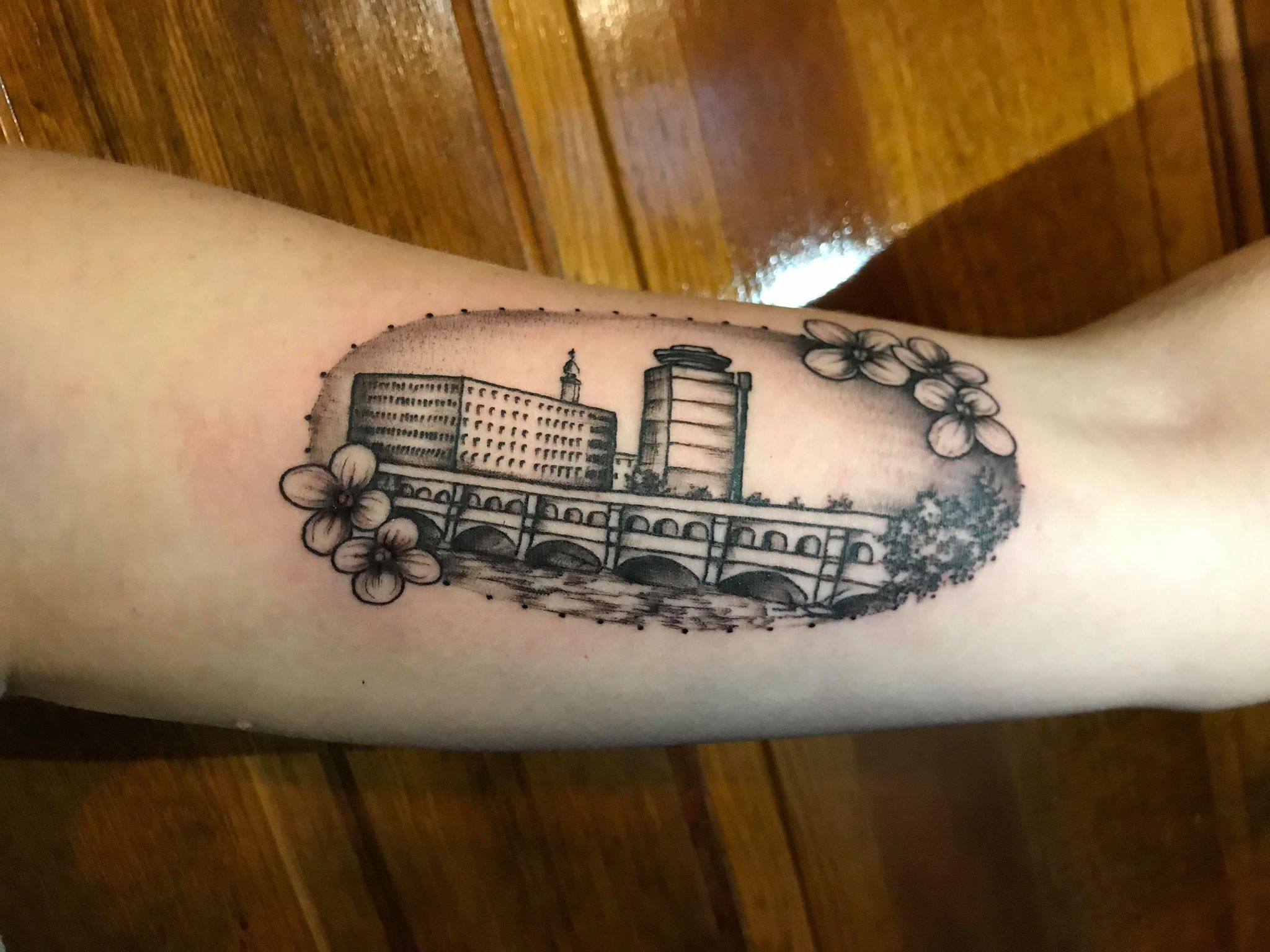 Tattoo overlooking the Broad Street Bridge r/Rochester