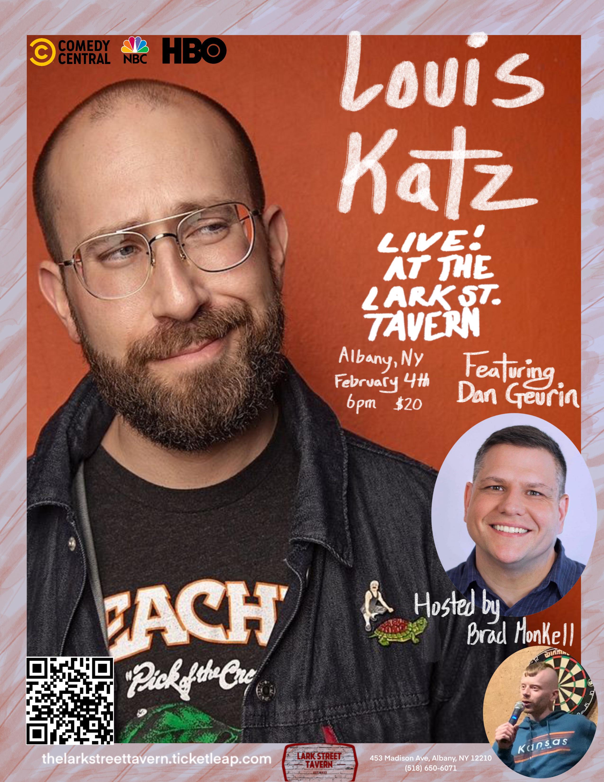Comedian Louis Katz this Sunday at Lark Street Tavern r/Albany
