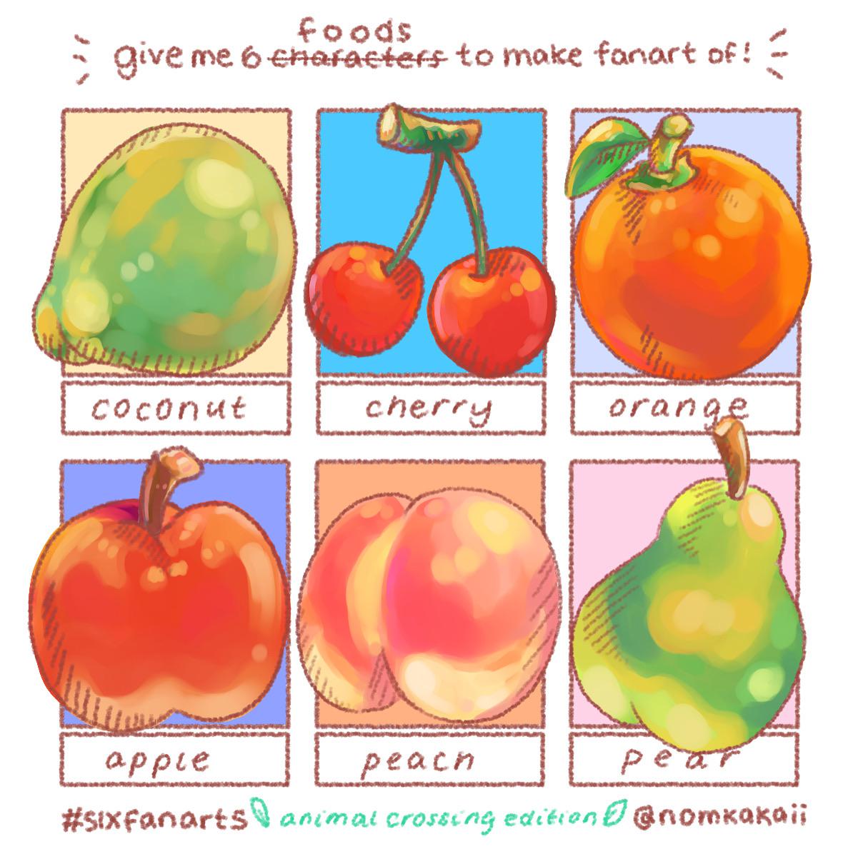 Animal Crossing Six Fanarts! Fruits edition 🌿 AnimalCrossing