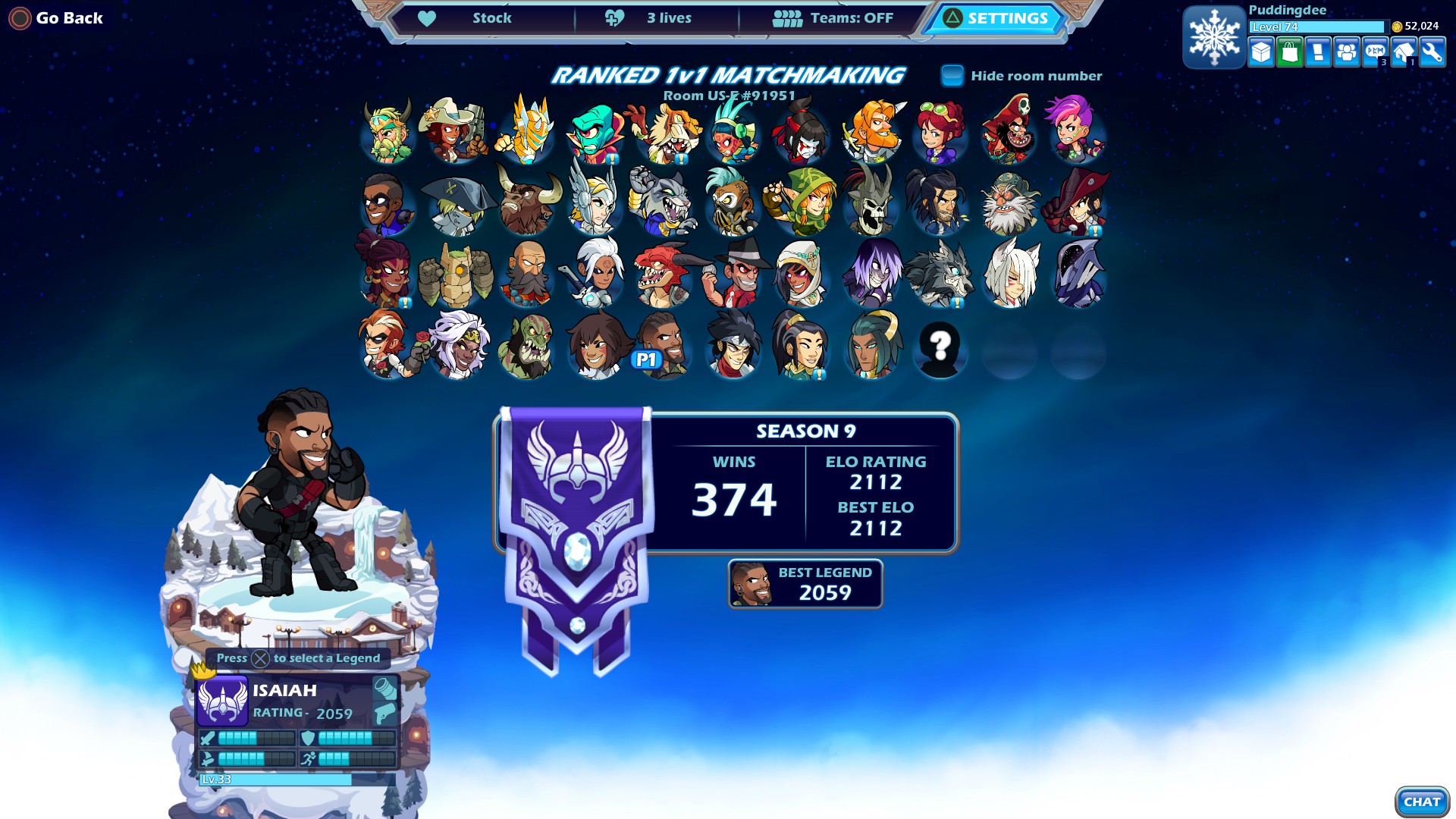 After 430 hours played I made it to 2100 elo! r/Brawlhalla