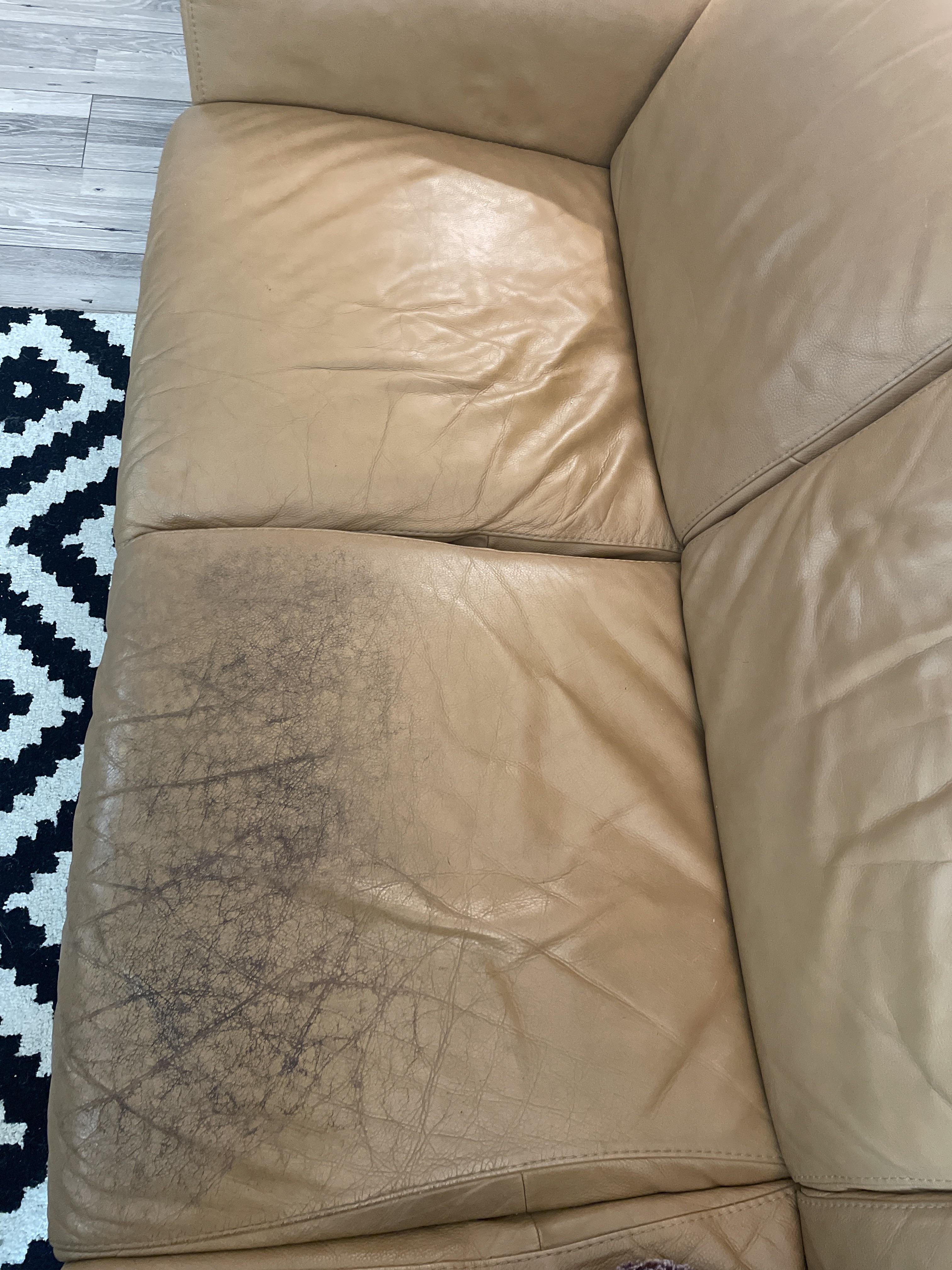 Added leather honey conditioner to middle couch, ruined it. All the