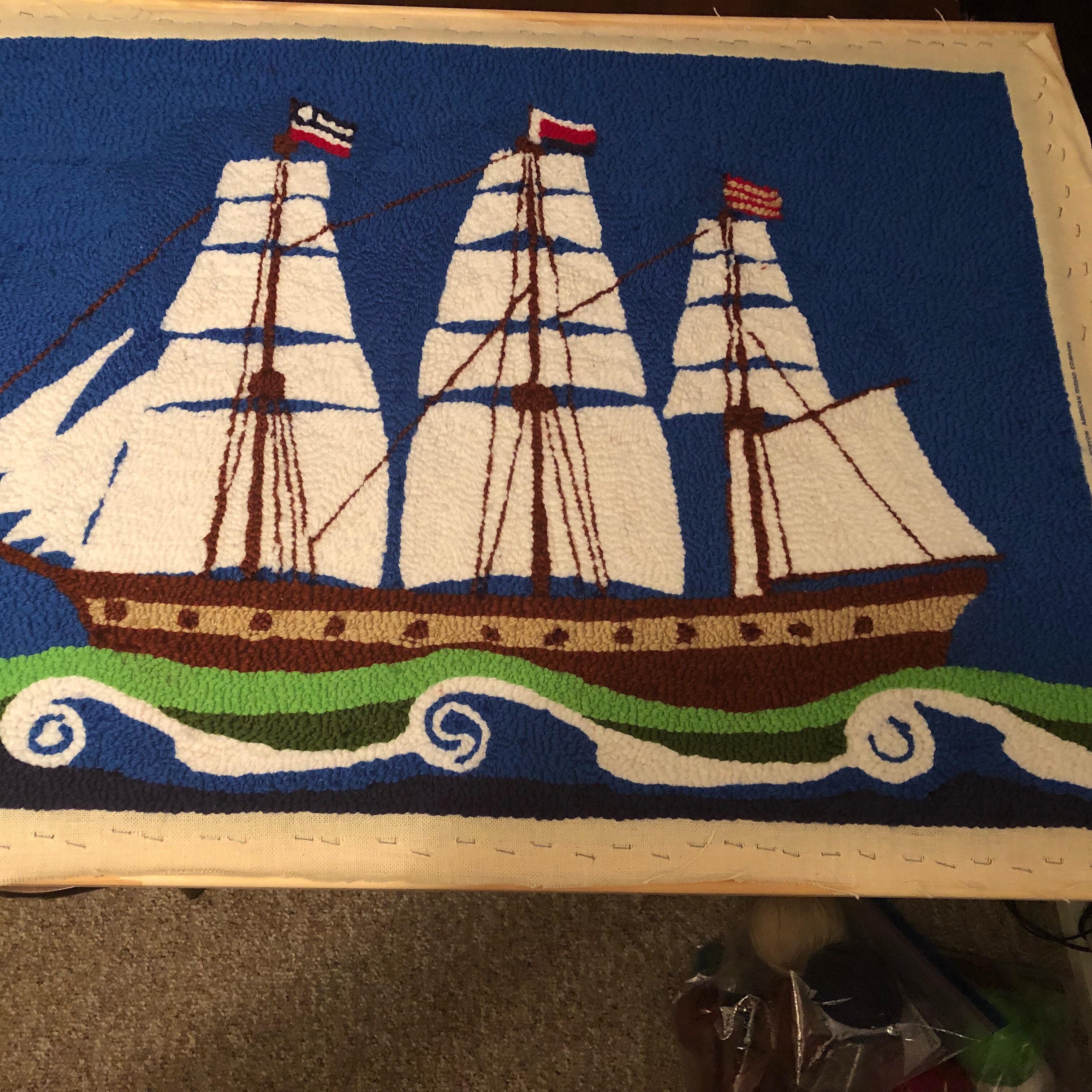 Here is my first punch needle rug I just finished(actually 3rd) r