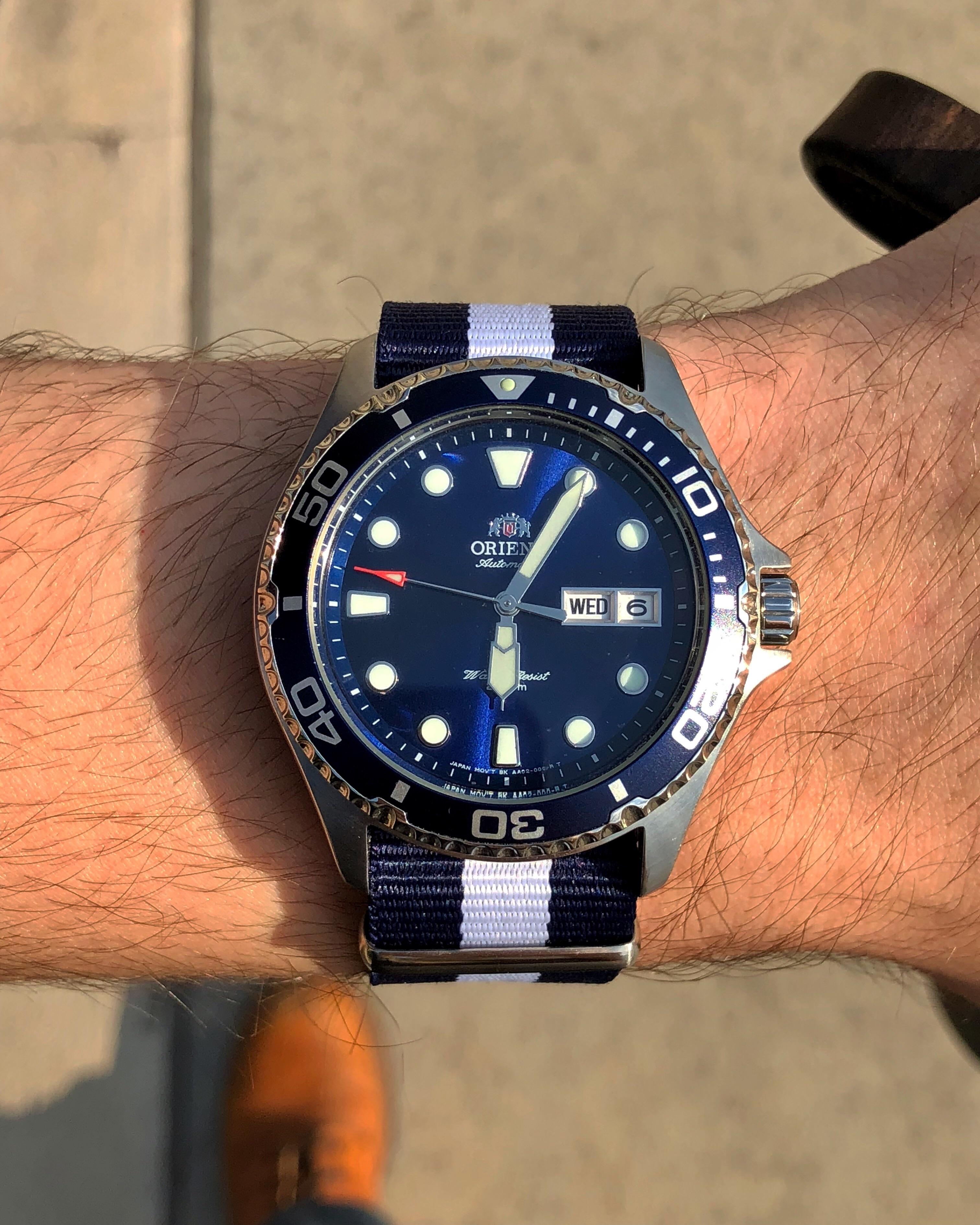 [Orient Ray II] Got the perfect NATO band and took out this watch for