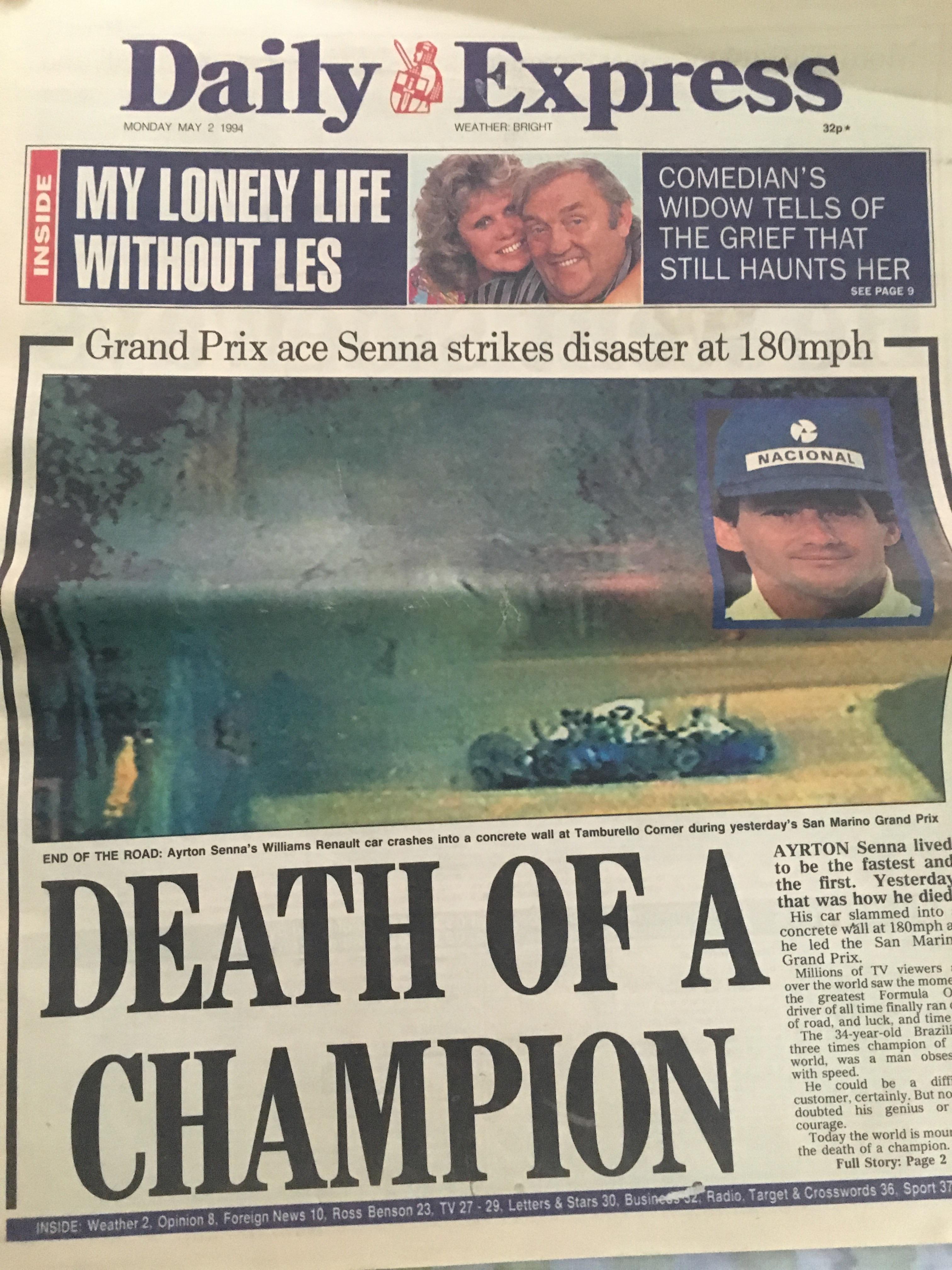 25 Years after Ayrton Senna’s death, I still have the newspaper