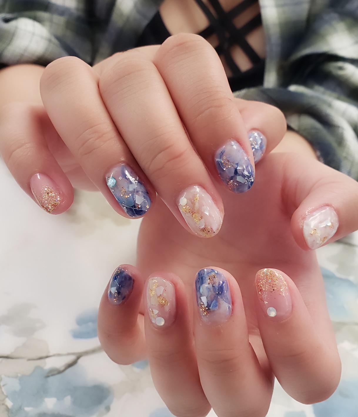 Korean Marble Nail Art! Done in LV. No acrylic or drill. Only hand file.. ) r/lacqueristas