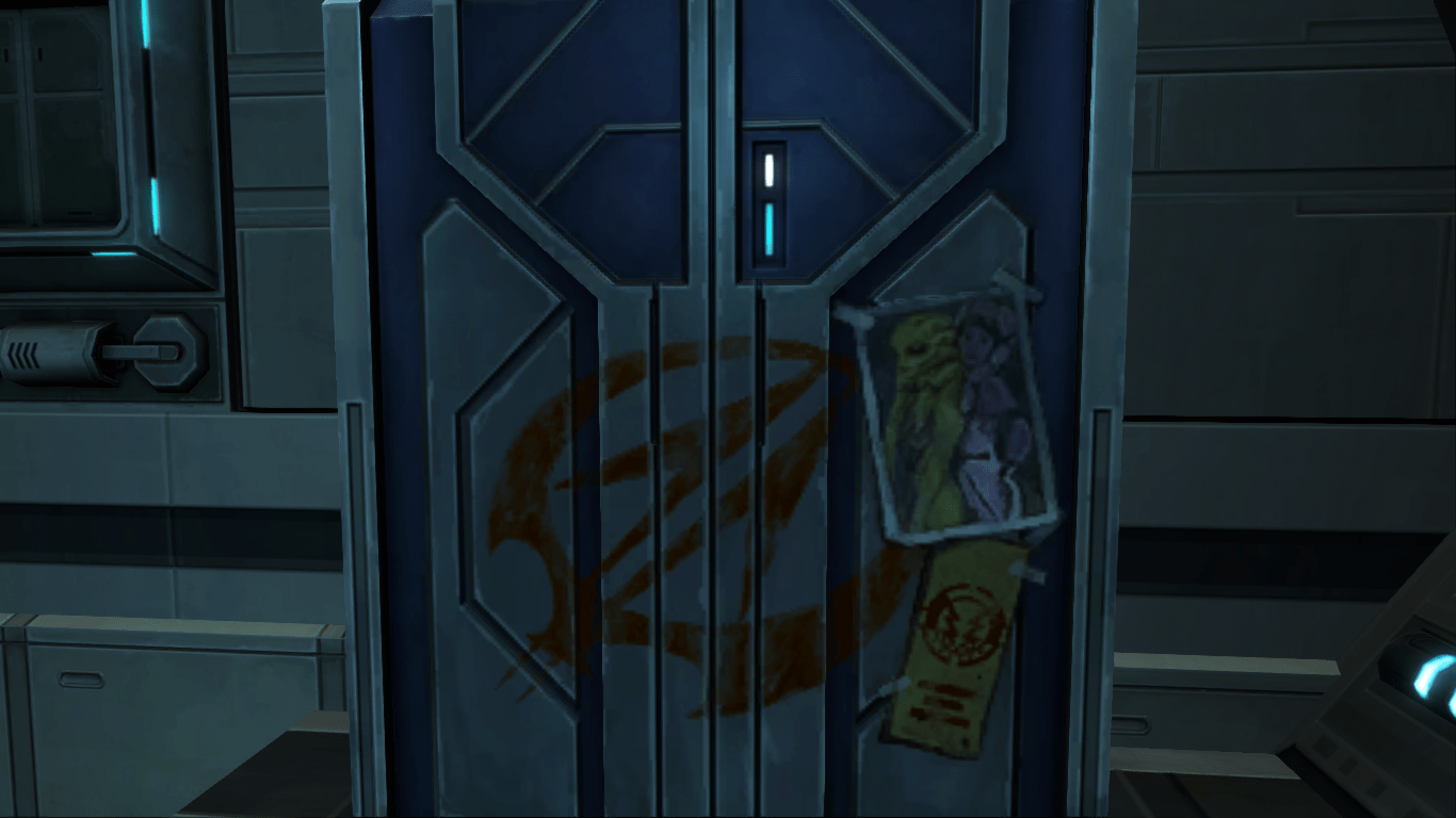 There's a pinup girl poster on the trooper's cargo hold within their