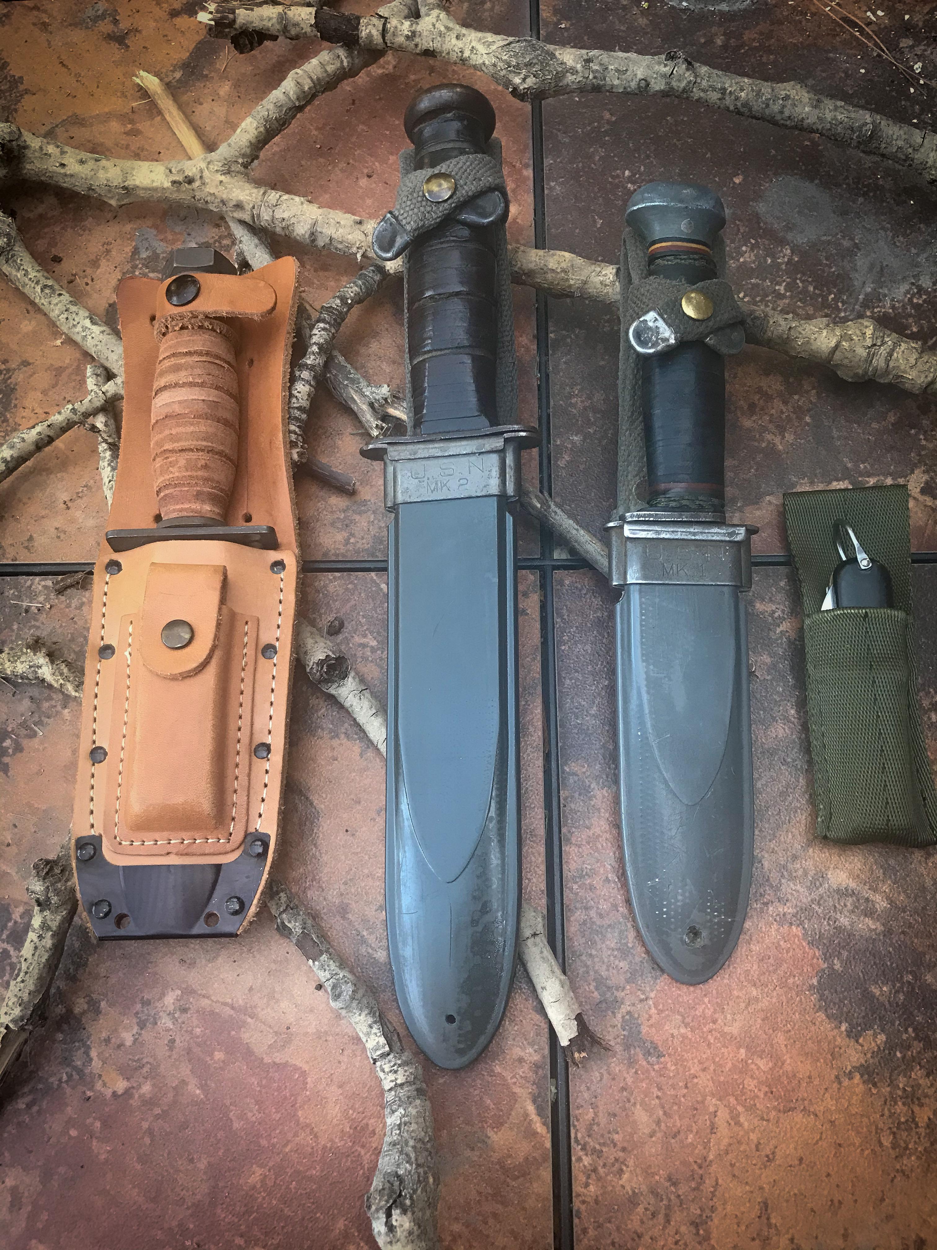 Knives from my 20 year Navy career (Vietnam thru Desert Storm). r/knives