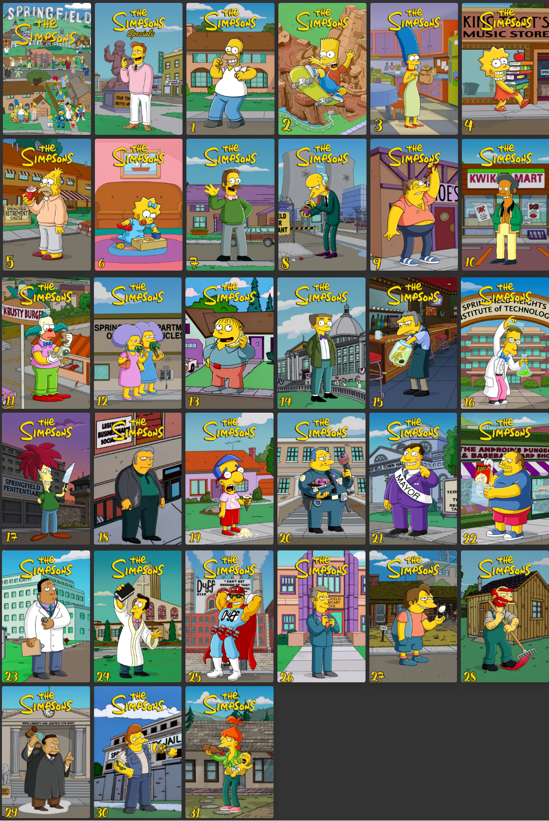 [Collection] The Simpsons Season 131 Plus Specials And Matching