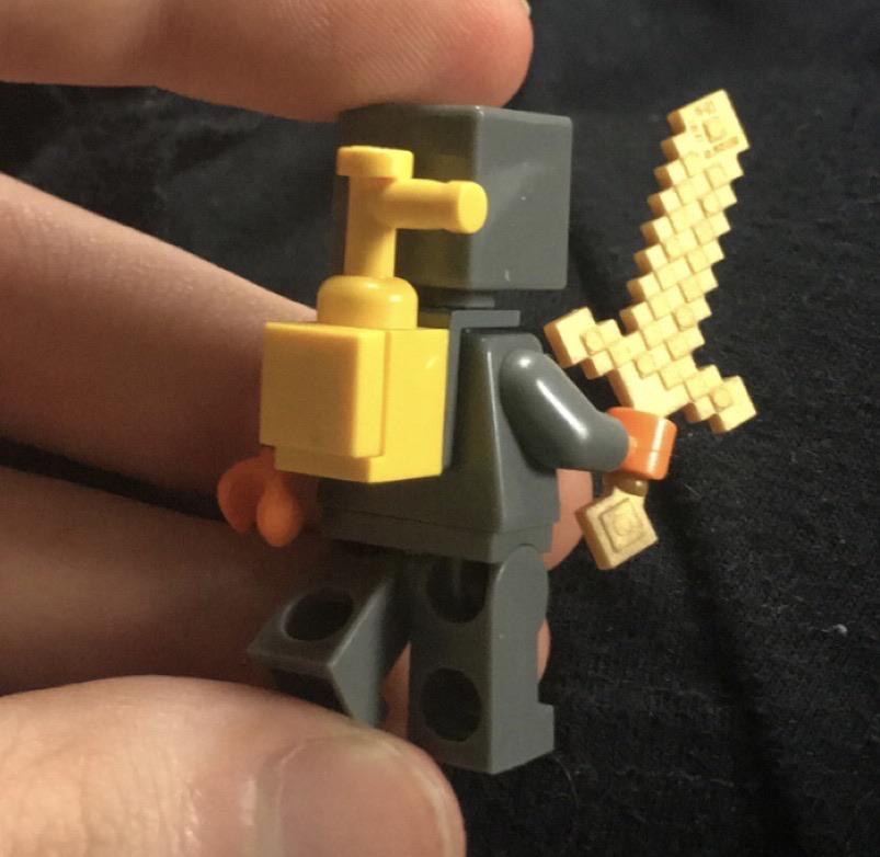 I made the golden key from Minecraft Dungeons in LEGO. Very simple but