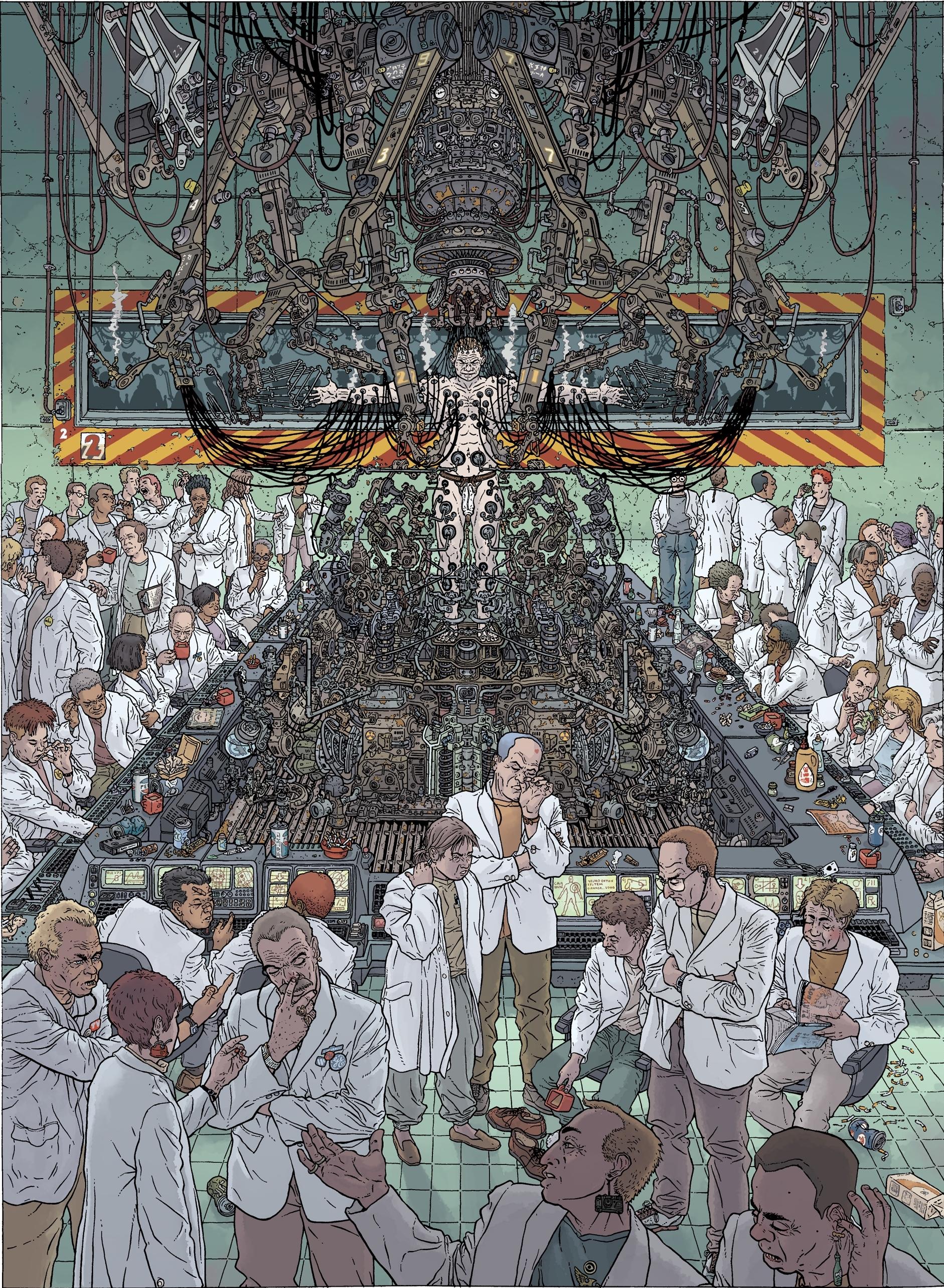 "Hard Boiled" by Geof Darrow (there's a Snoopy hidden in there) r