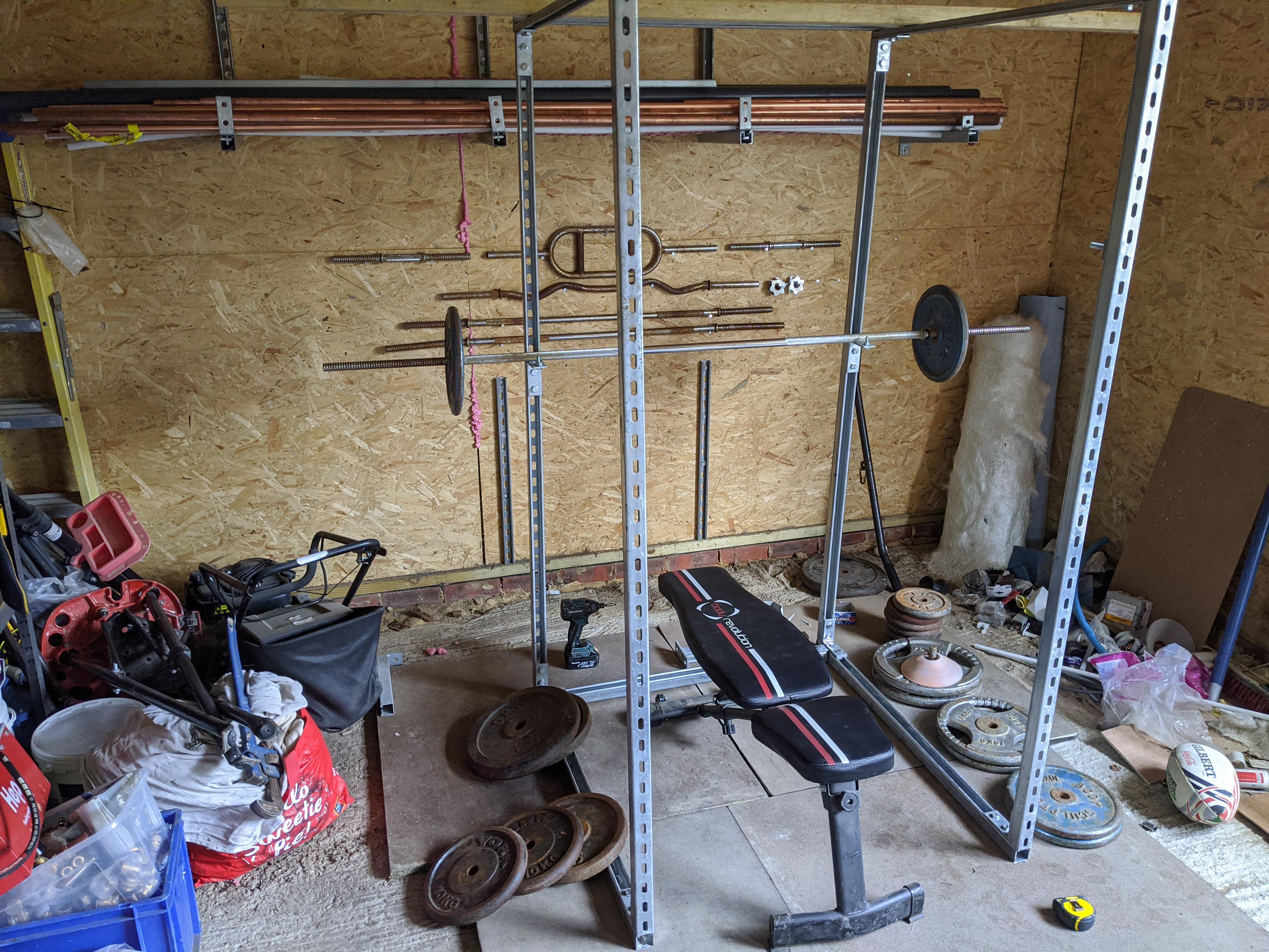 Unistrut squat rack. Gonna make most of lockdown ama r/homegym