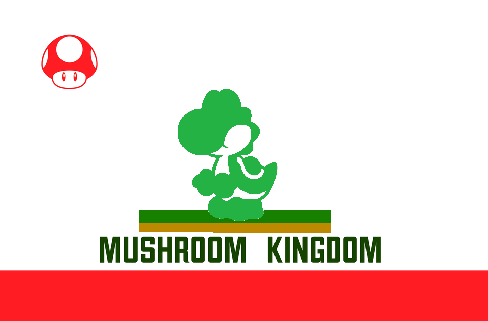 The Mushroom Kingdom flag in the style of California (original by u