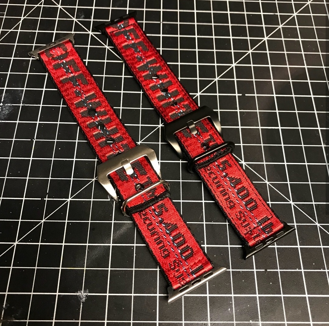 Red OffWhite apple watch band straps...thoughts? Www.customizerdepot